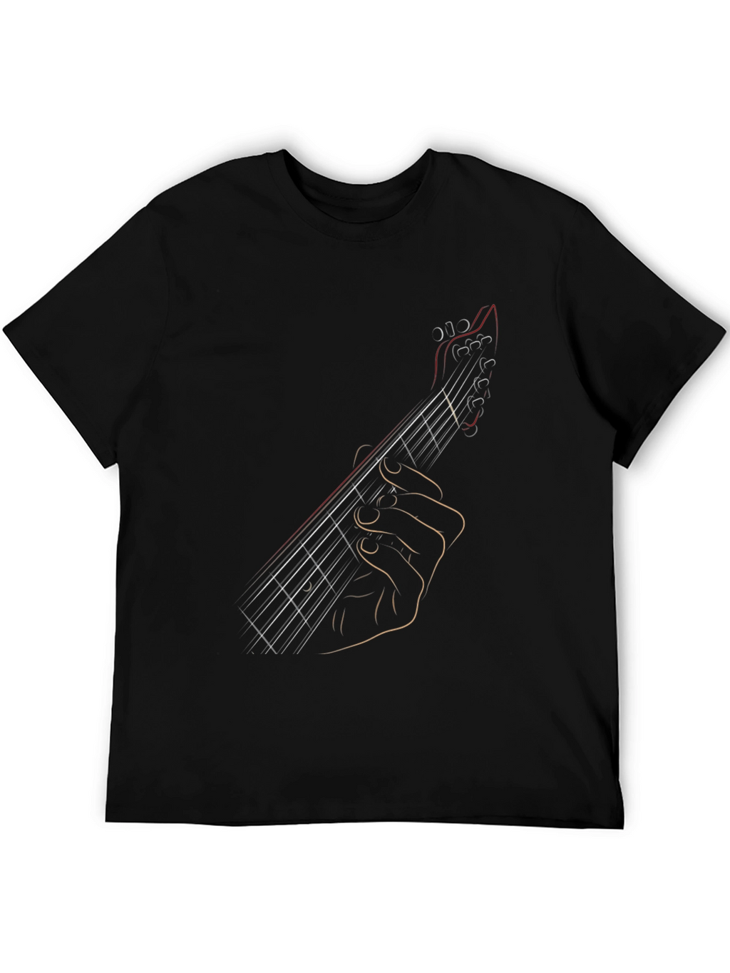 Guitar Outline Graphic Tee - Classic Black