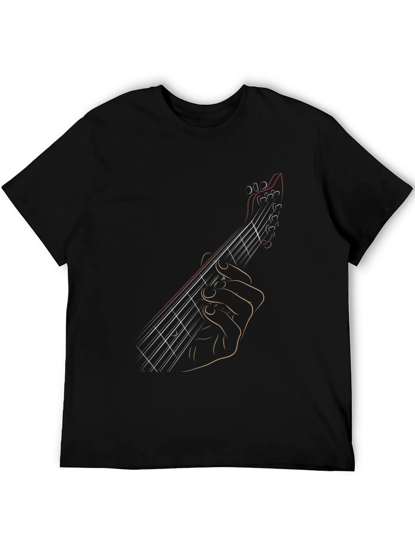 Guitar Outline Graphic Tee - Classic Black
