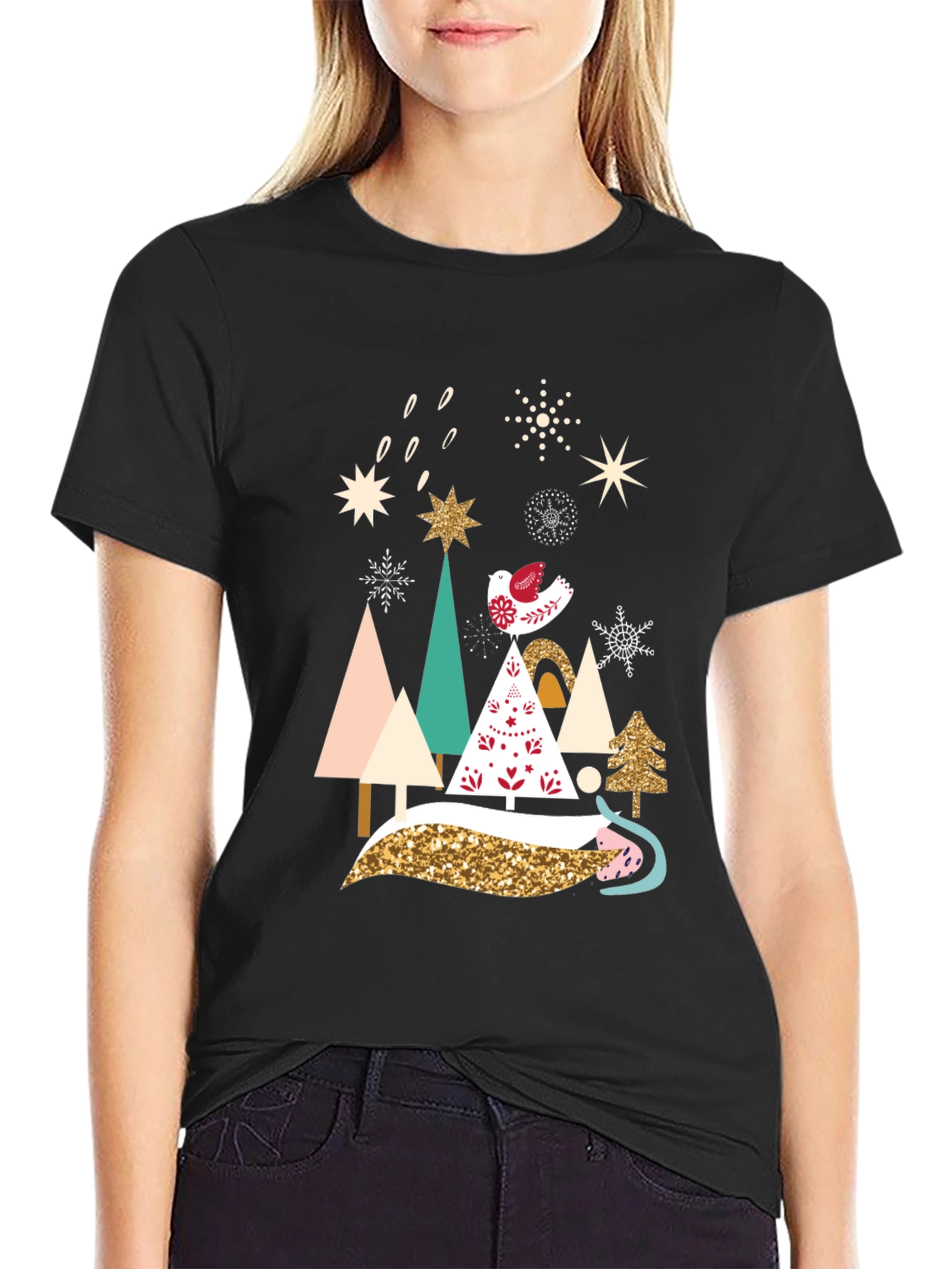 Festive Christmas Trees Graphic Tee