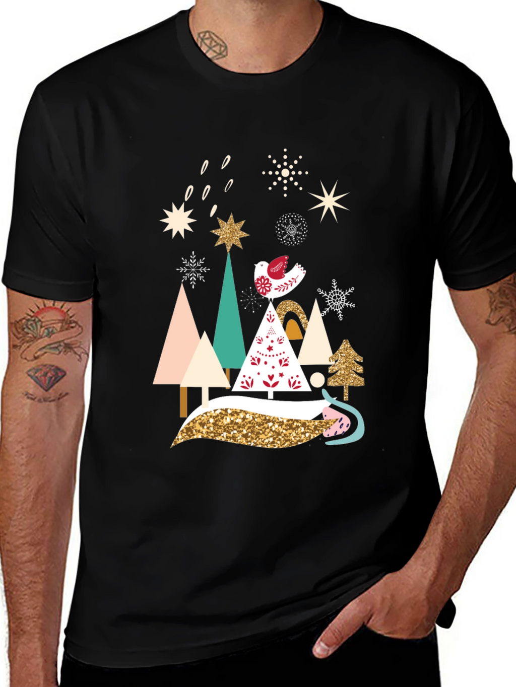 Festive Christmas Trees Graphic Tee