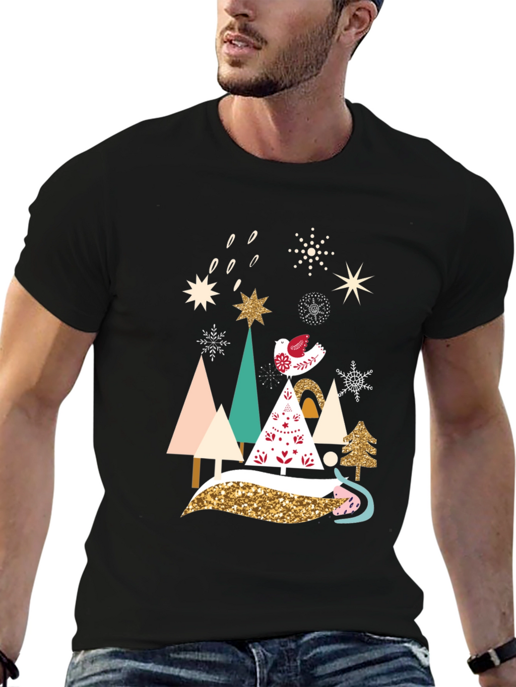 Festive Christmas Trees Graphic Tee