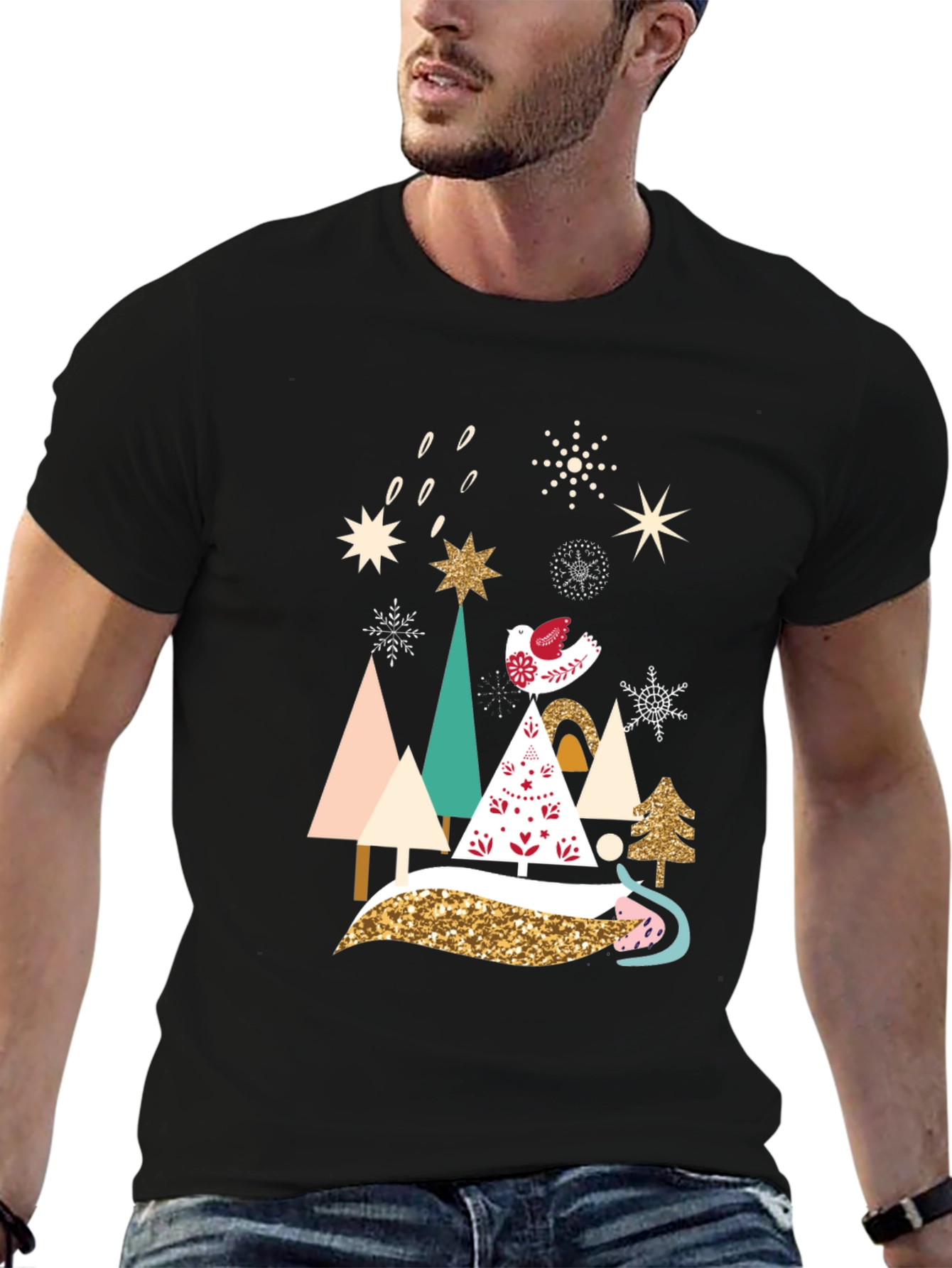 Festive Christmas Trees Graphic Tee