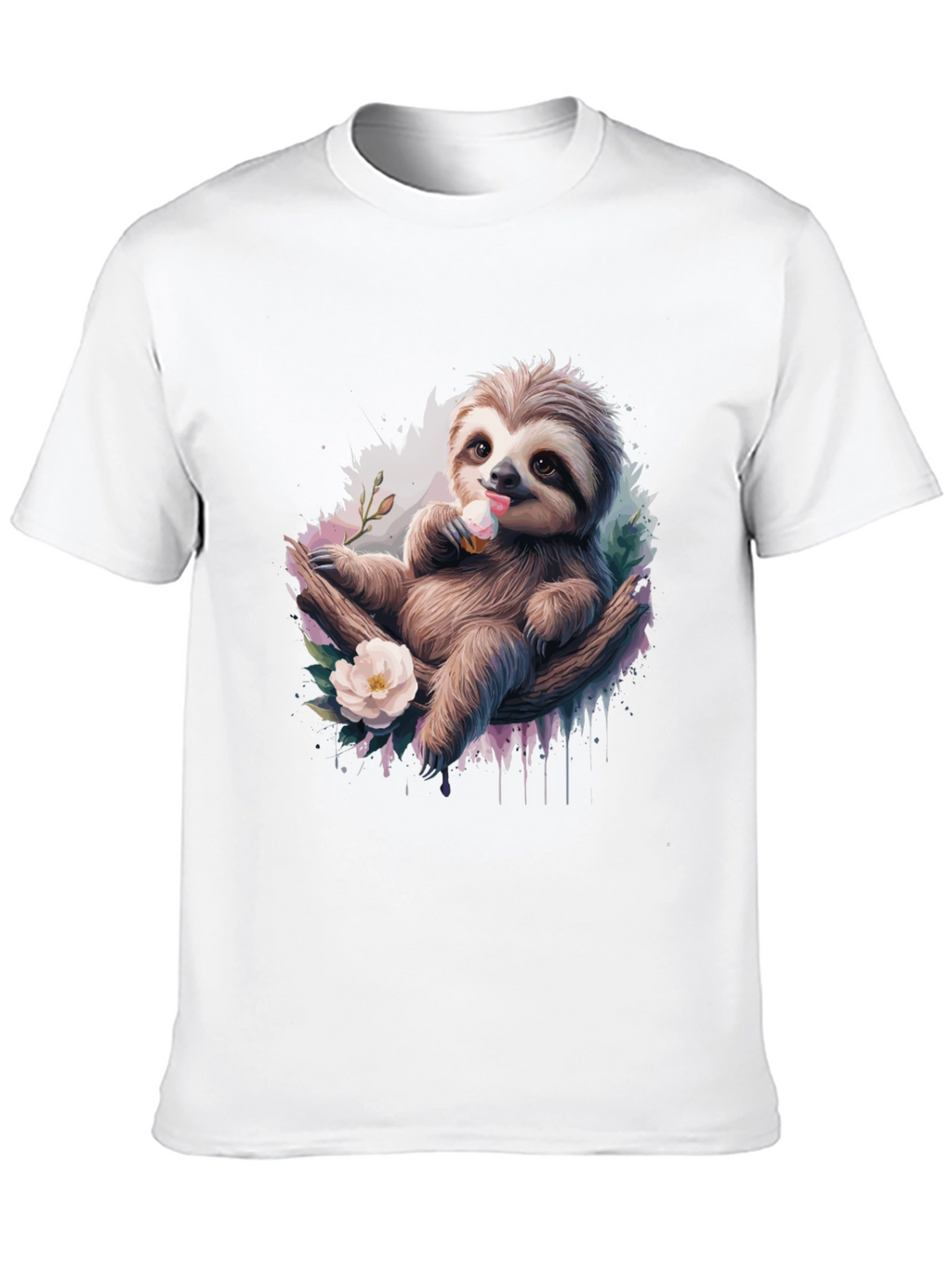Sloth Ice Cream Graphic T-Shirt - Comfy Casual Tee