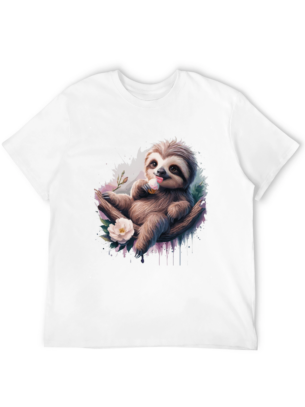 Sloth Ice Cream Graphic T-Shirt - Comfy Casual Tee