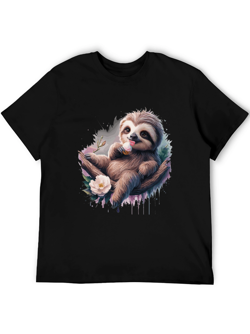 Sloth Ice Cream Graphic T-Shirt - Comfy Casual Tee