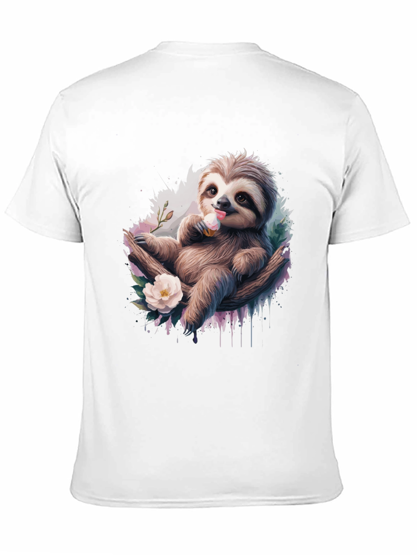 Sloth Ice Cream Graphic T-Shirt - Comfy Casual Tee