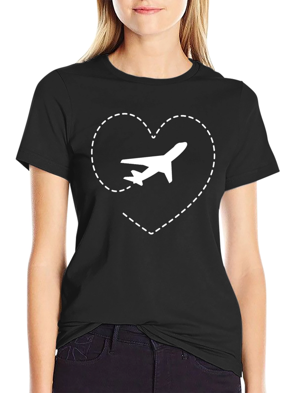 Travel Lover T-Shirt - Airplane Heart Design