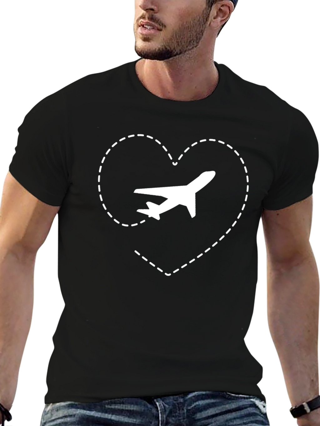 Travel Lover T-Shirt - Airplane Heart Design