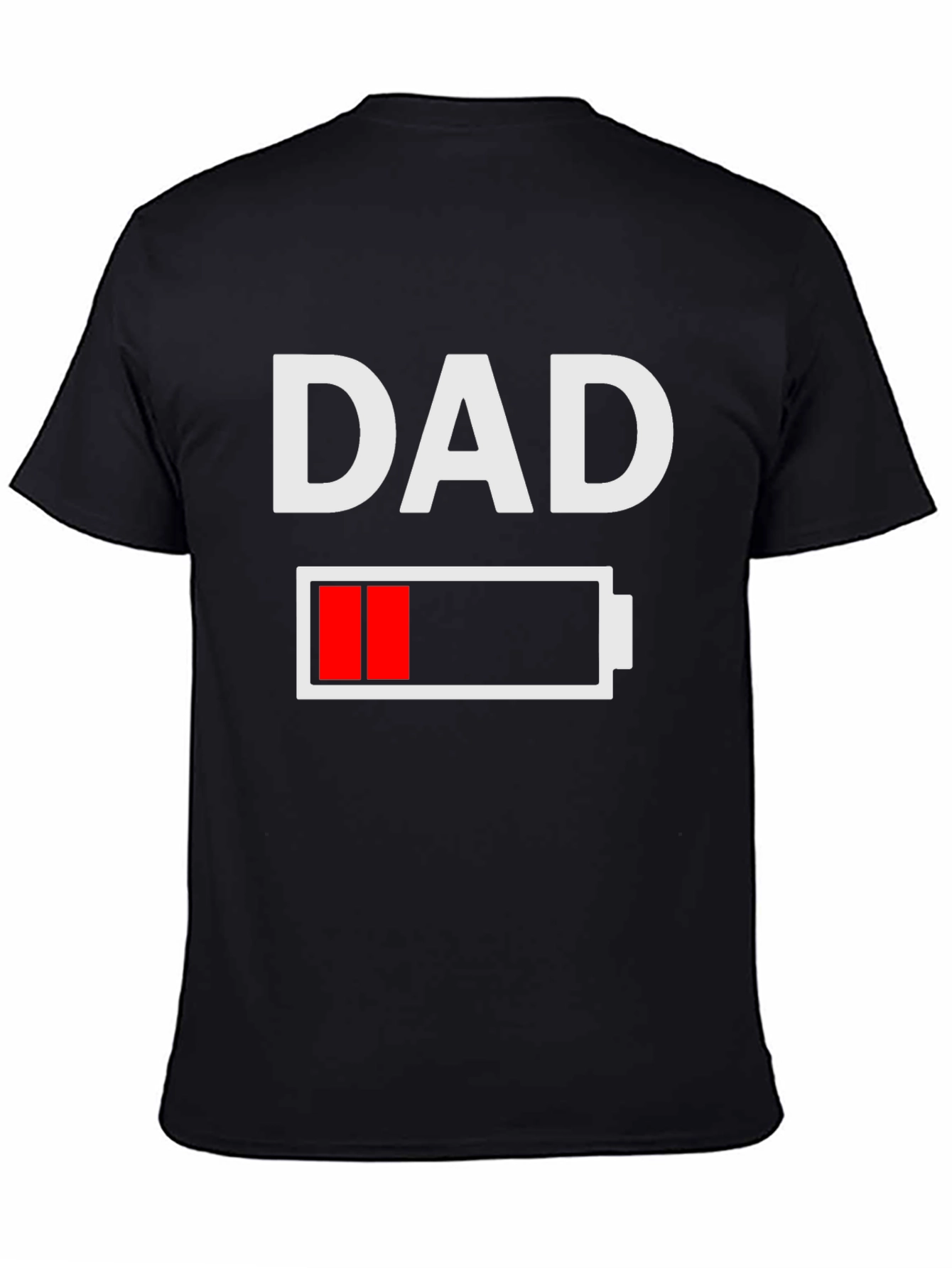Dad Low Battery Graphic Tee - Funny Fathers Day Shirt