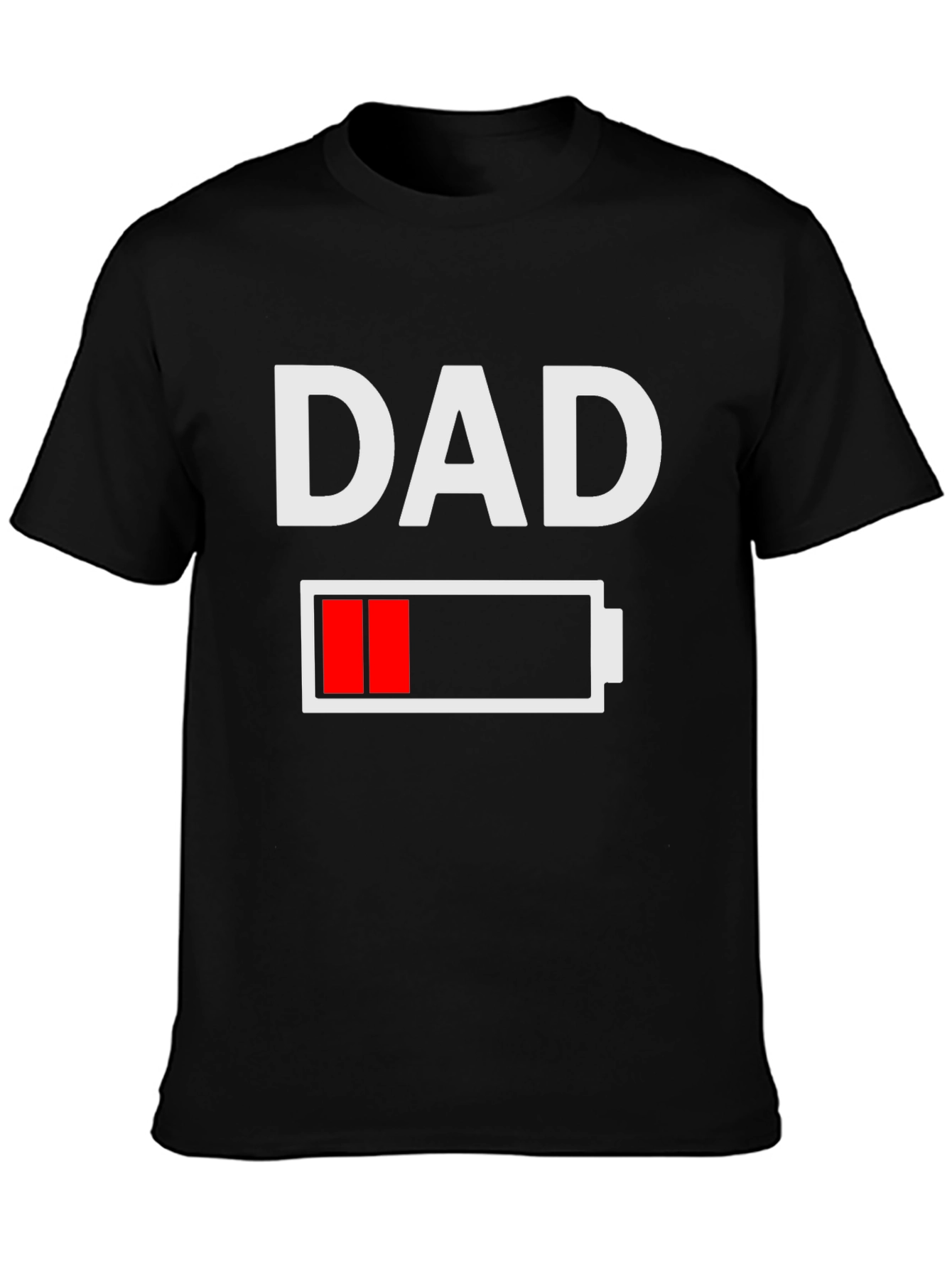 Dad Low Battery Graphic Tee - Funny Fathers Day Shirt