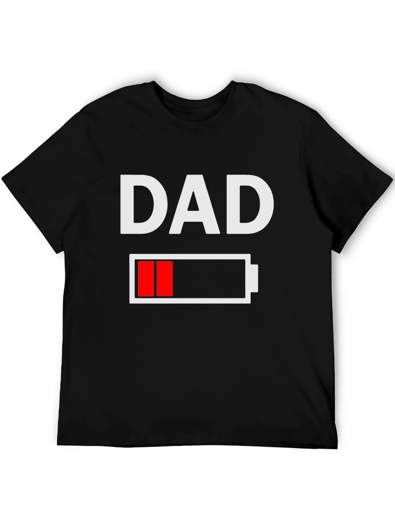 Dad Low Battery Graphic Tee - Funny Fathers Day Shirt