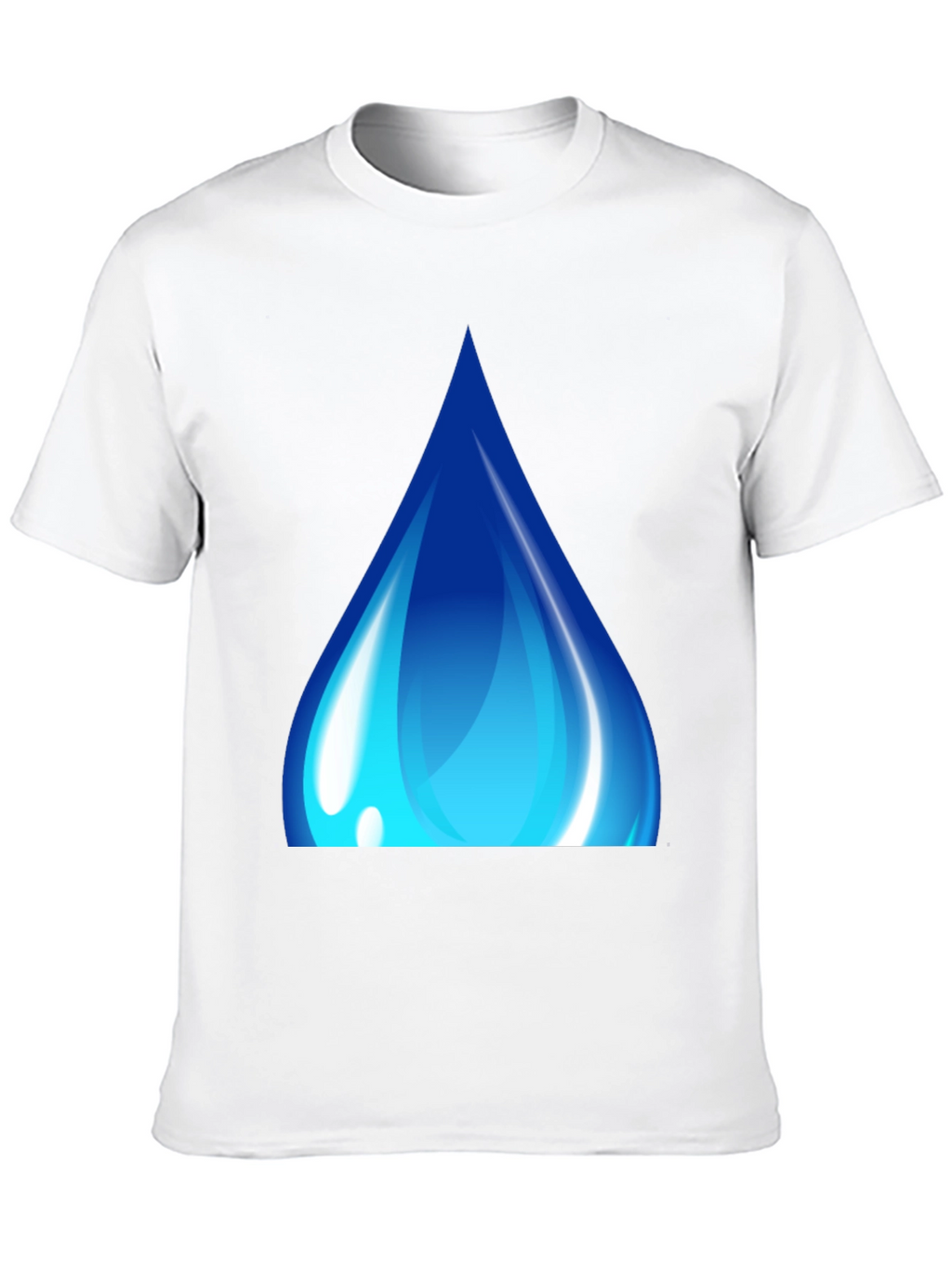 Blue Water Drop Graphic Black T-Shirt