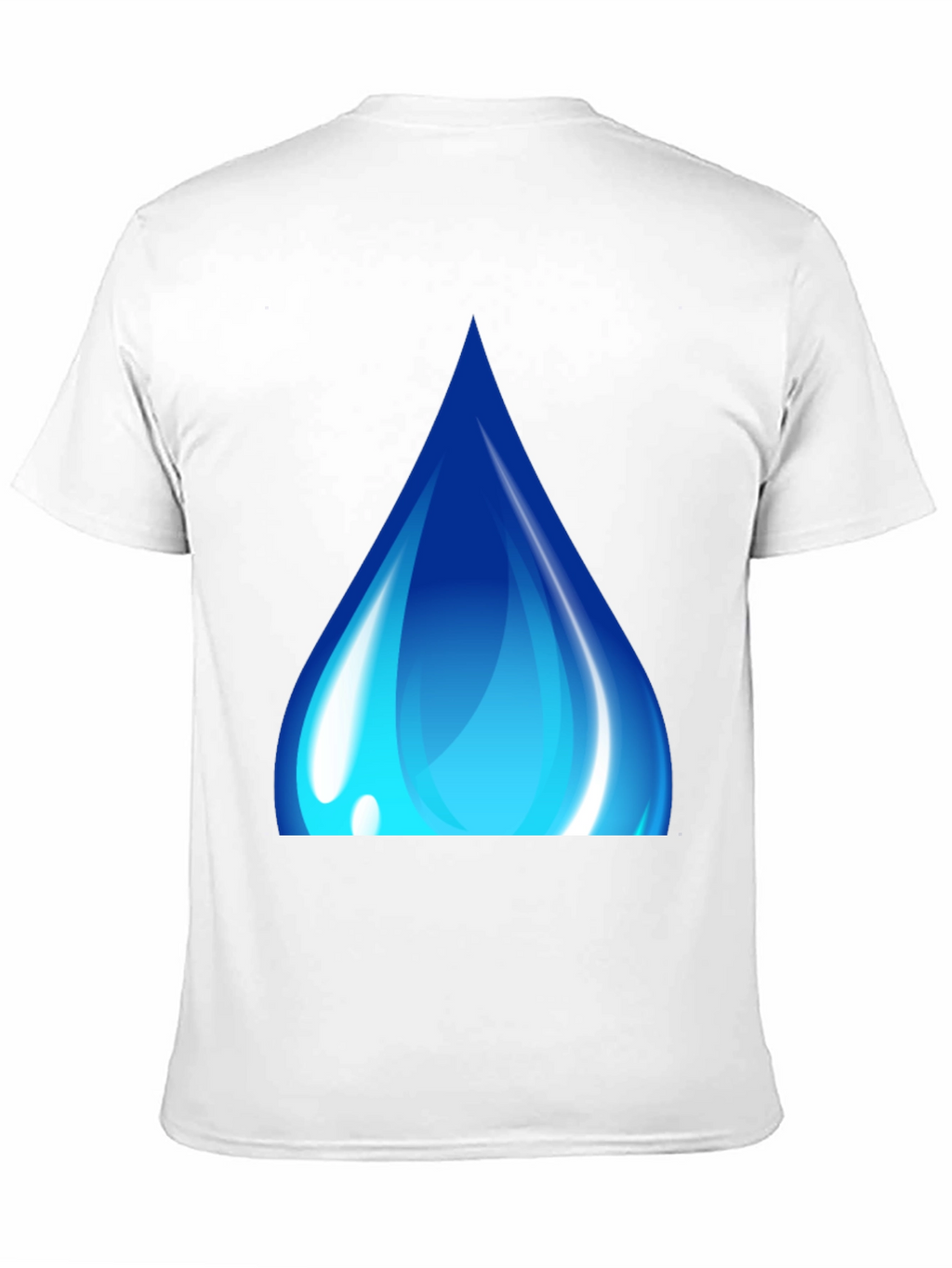 Blue Water Drop Graphic Black T-Shirt