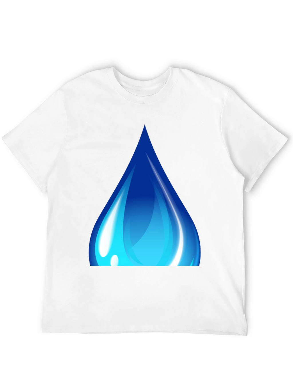 Blue Water Drop Graphic Black T-Shirt