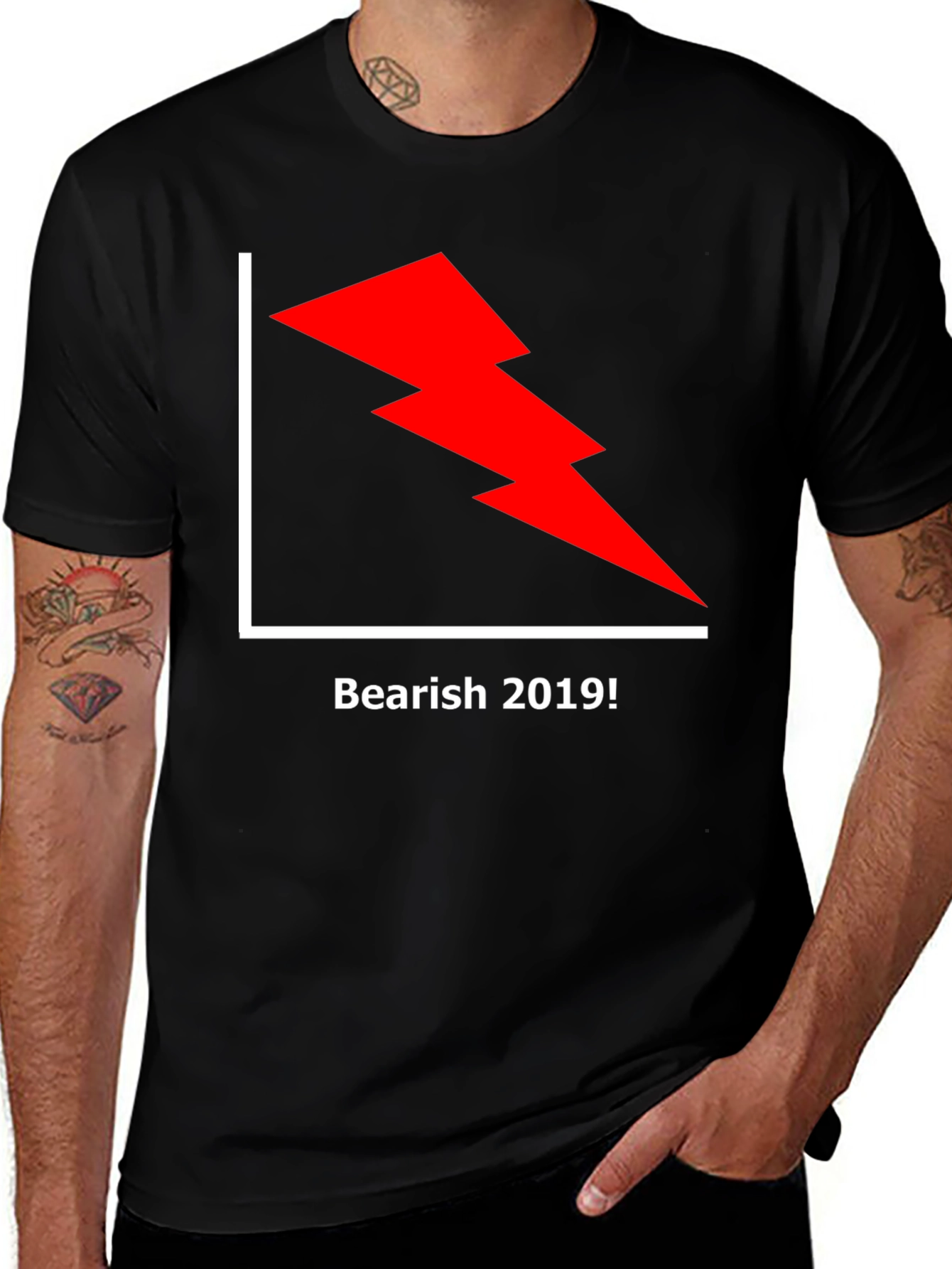 Bearish 2019 Graphic Tee - Black Cotton