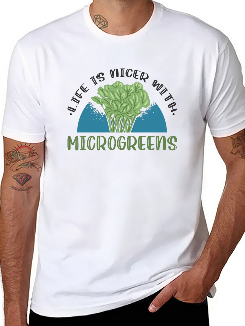 Life is Nicer with Microgreens Black T-Shirt