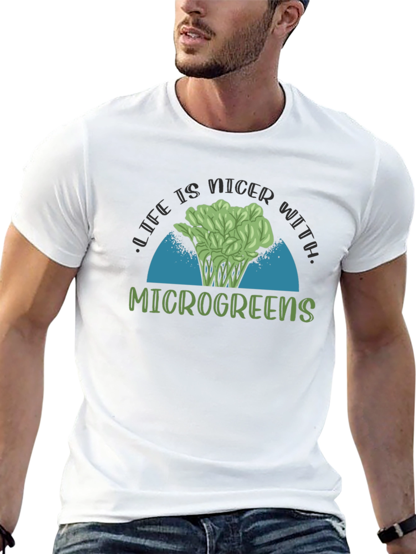 Life is Nicer with Microgreens Black T-Shirt