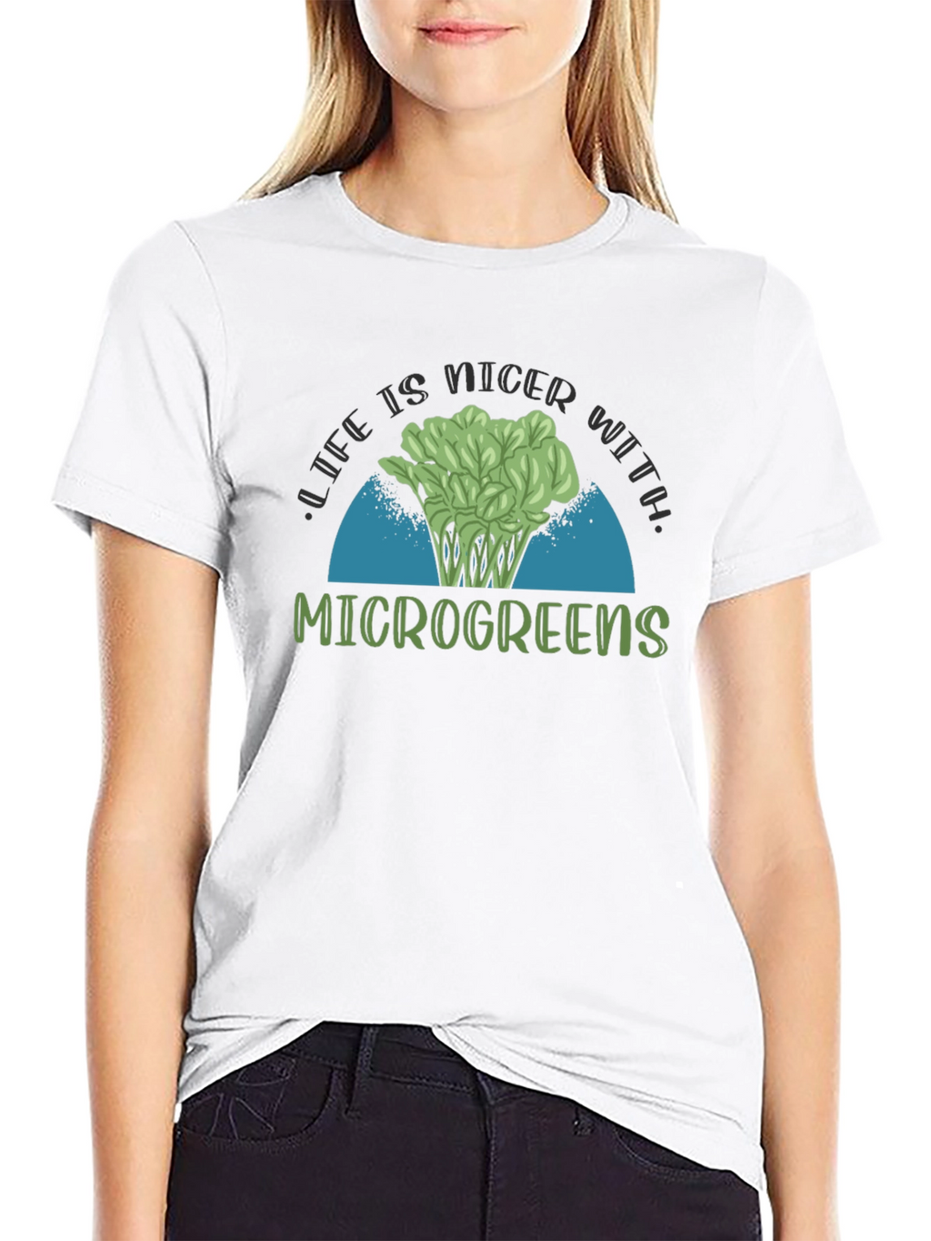 Life is Nicer with Microgreens Black T-Shirt