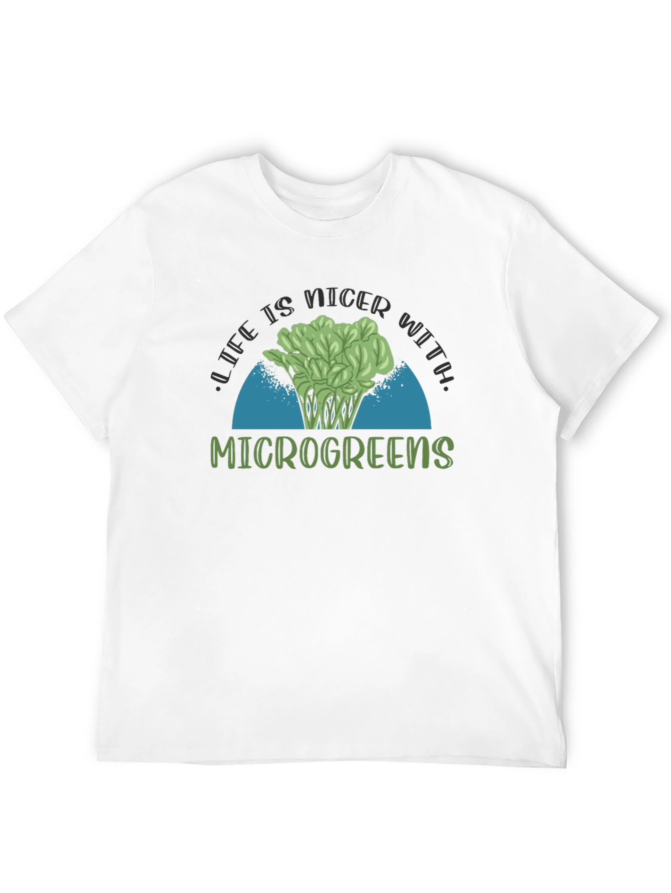 Life is Nicer with Microgreens Black T-Shirt