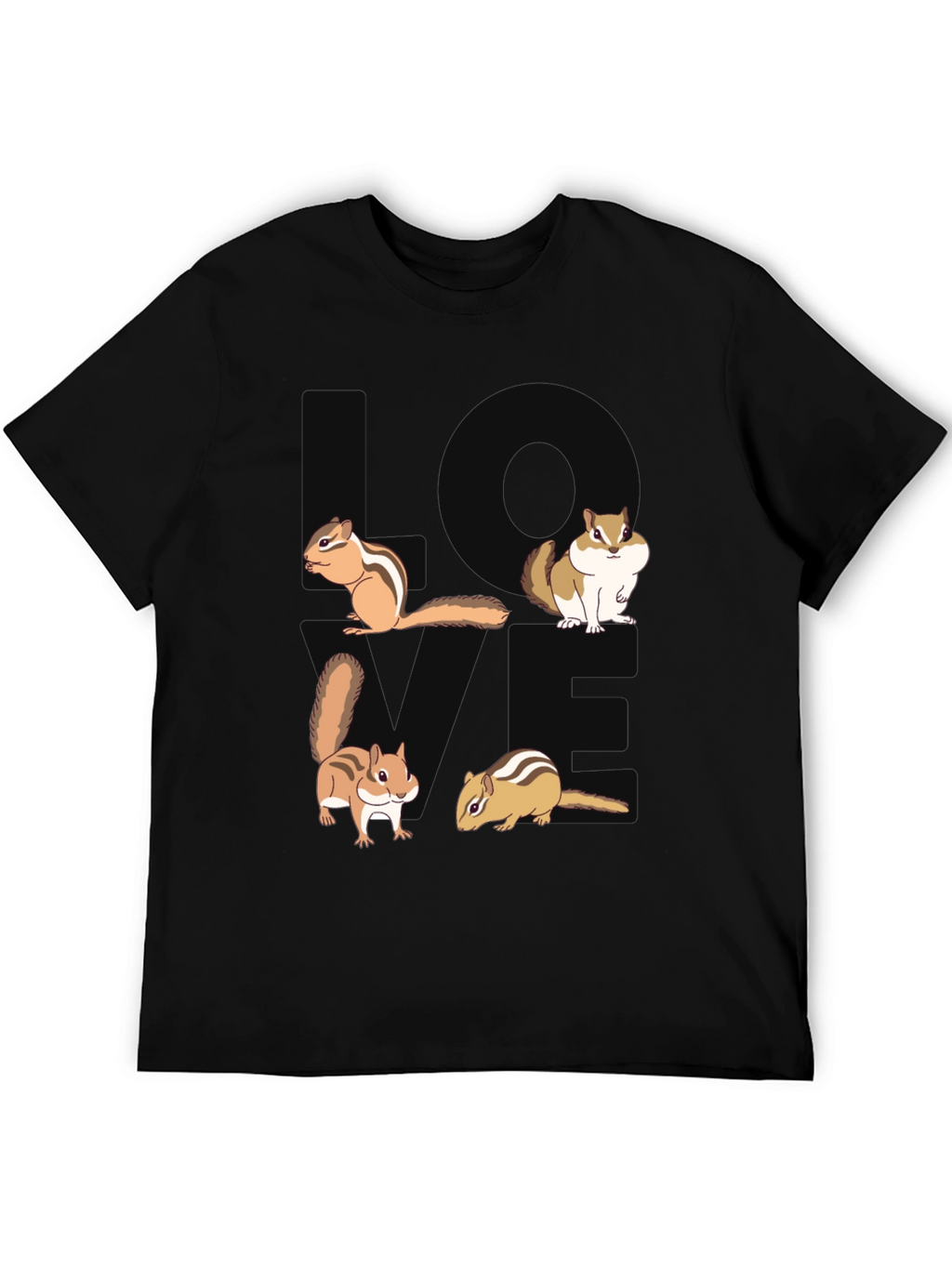 Chipmunk Love Graphic T-Shirt - Black