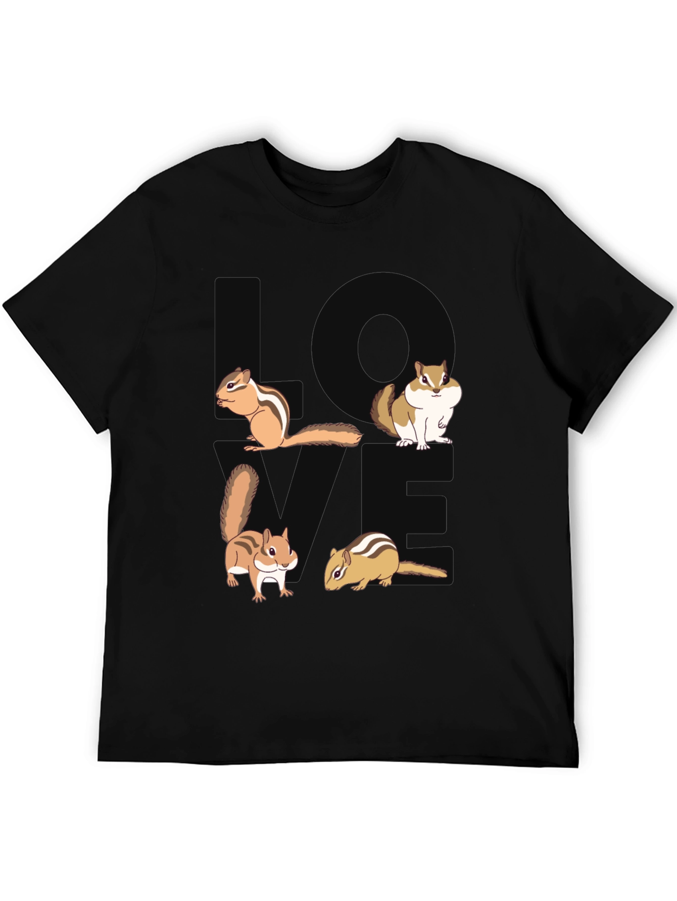 Chipmunk Love Graphic T-Shirt - Black