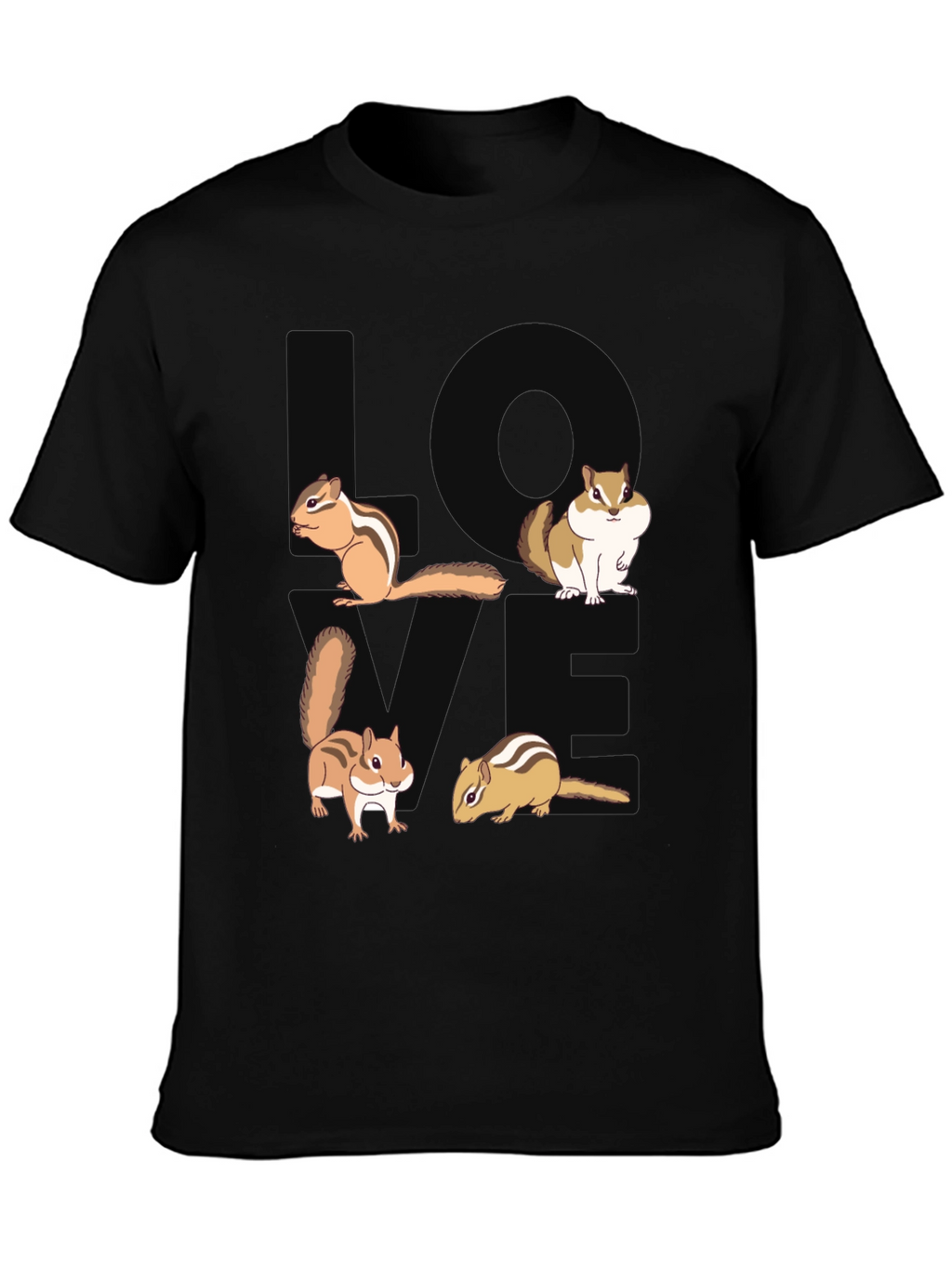 Chipmunk Love Graphic T-Shirt - Black
