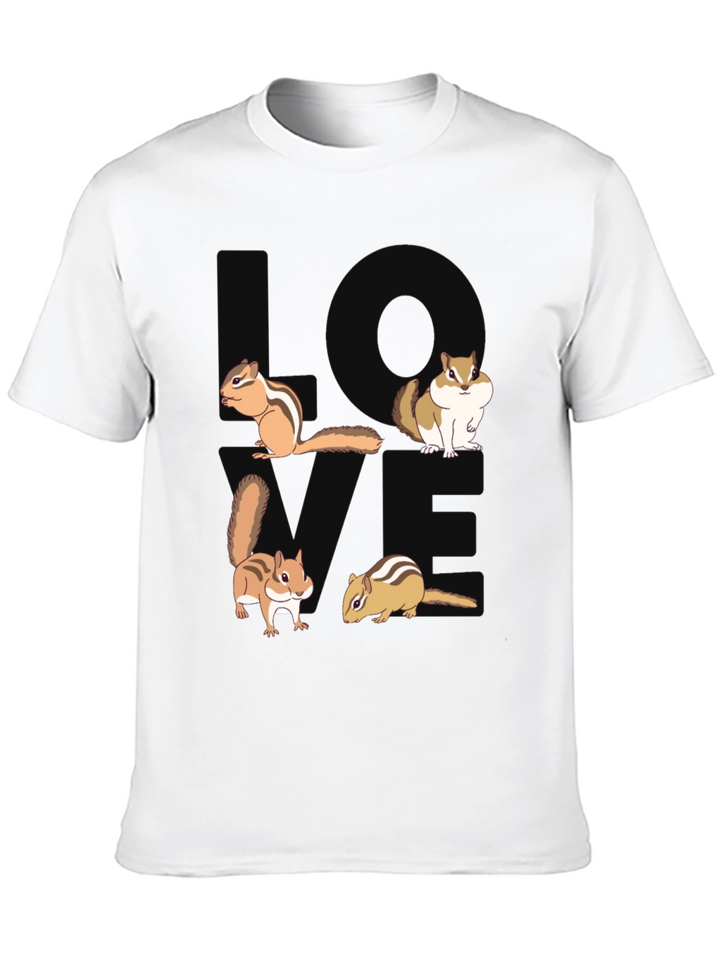 Chipmunk Love Graphic T-Shirt - Black