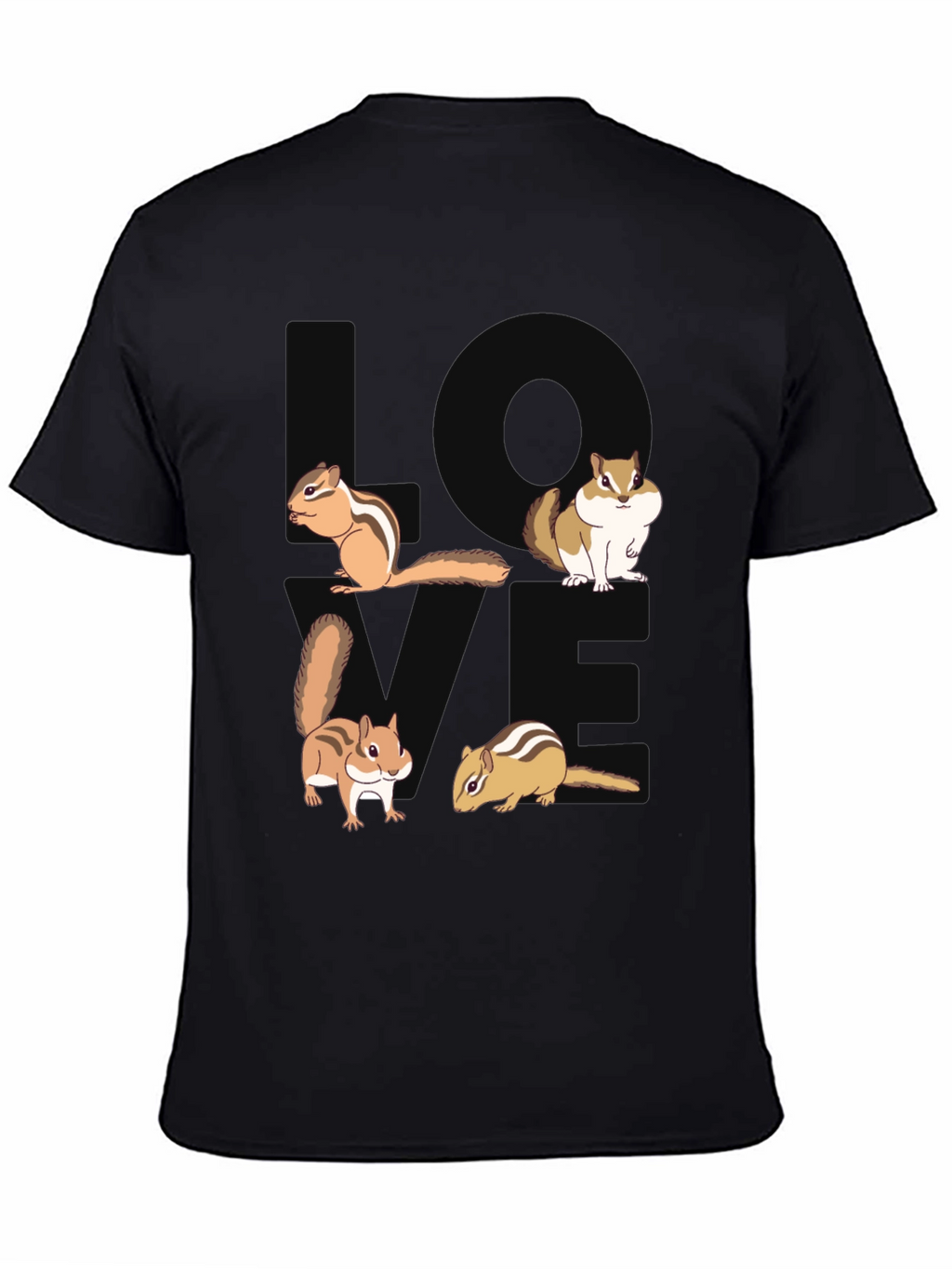Chipmunk Love Graphic T-Shirt - Black