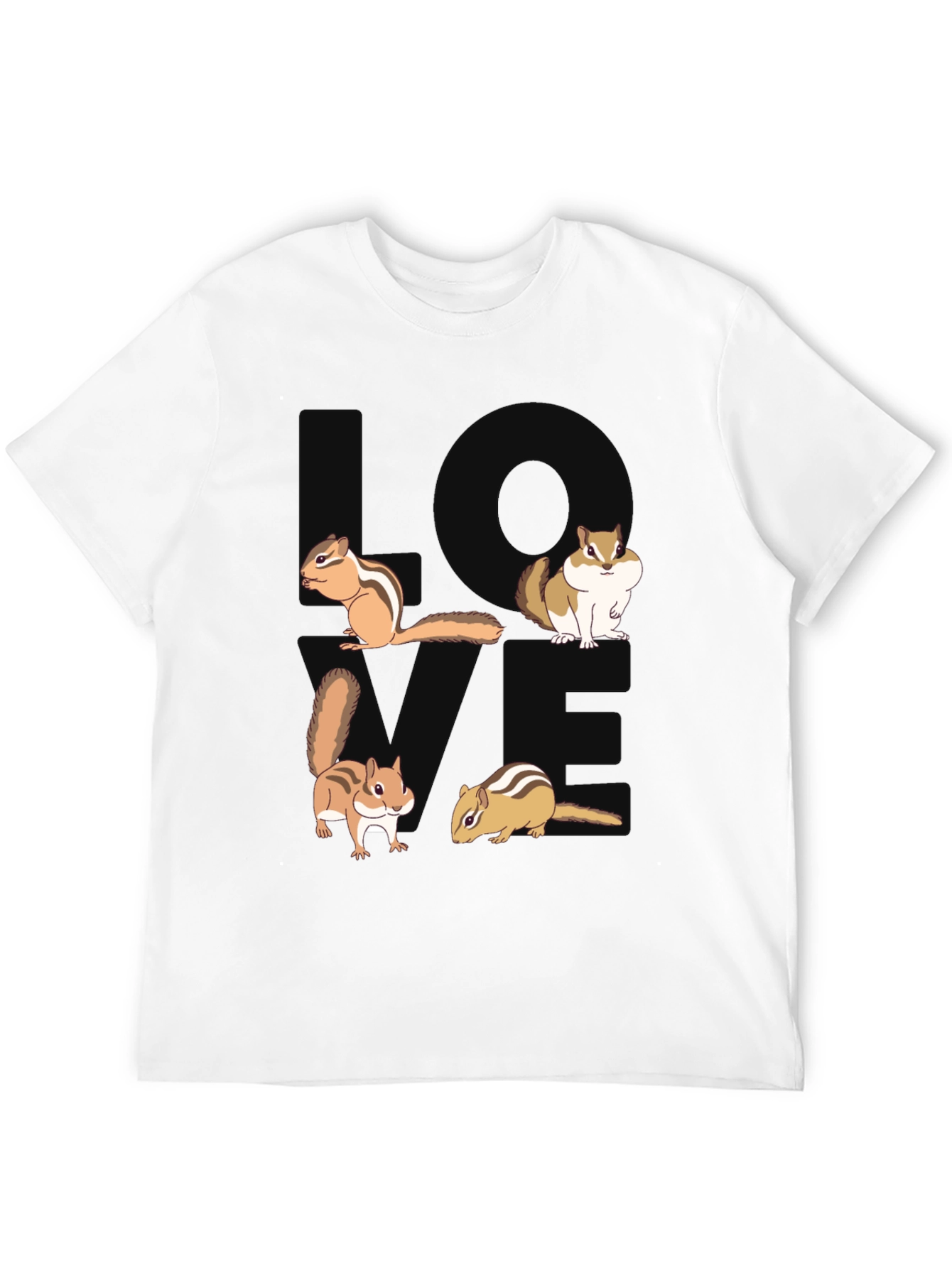 Chipmunk Love Graphic T-Shirt - Black