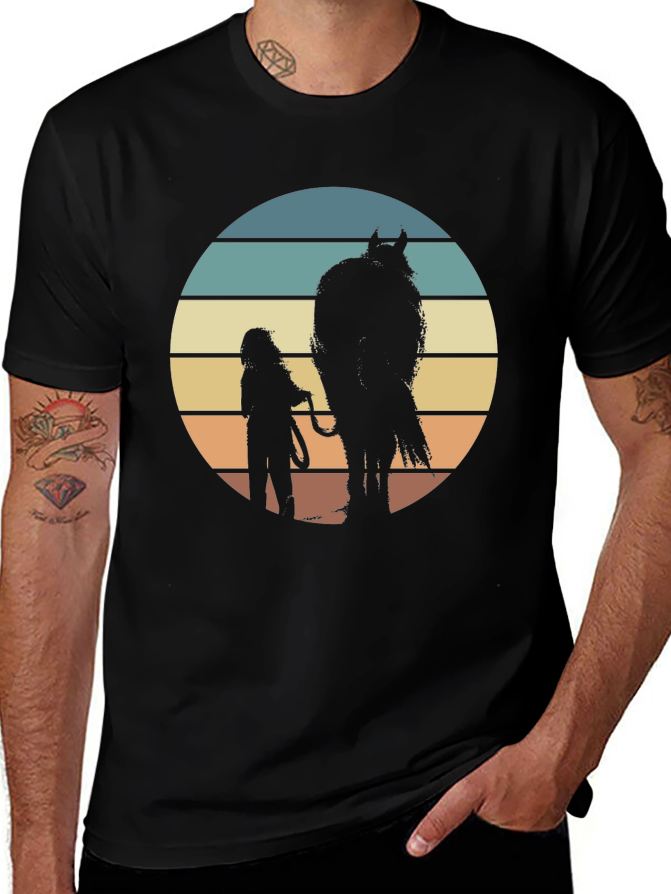 Retro Sunset Horse T-Shirt