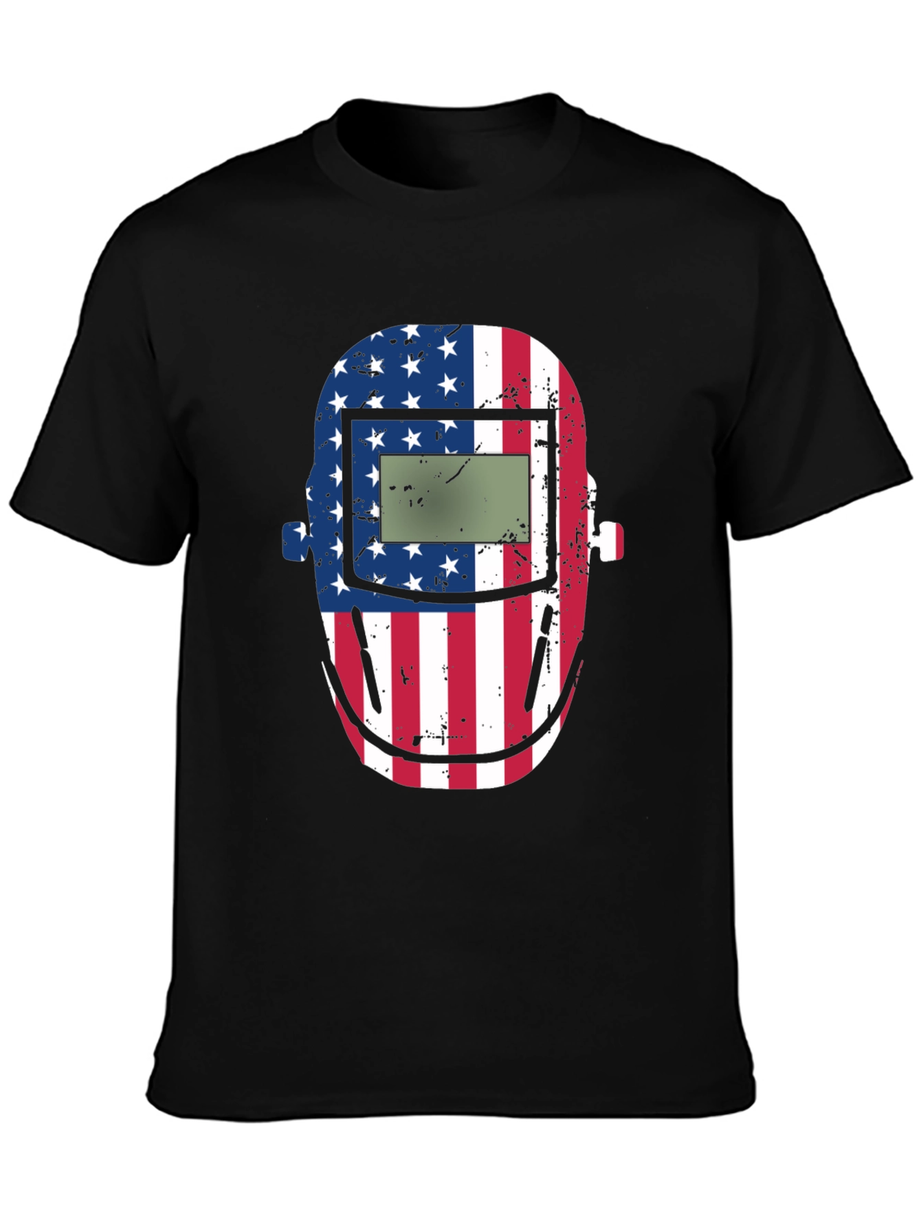 American Welders Mask Graphic Tee - Patriotic Style