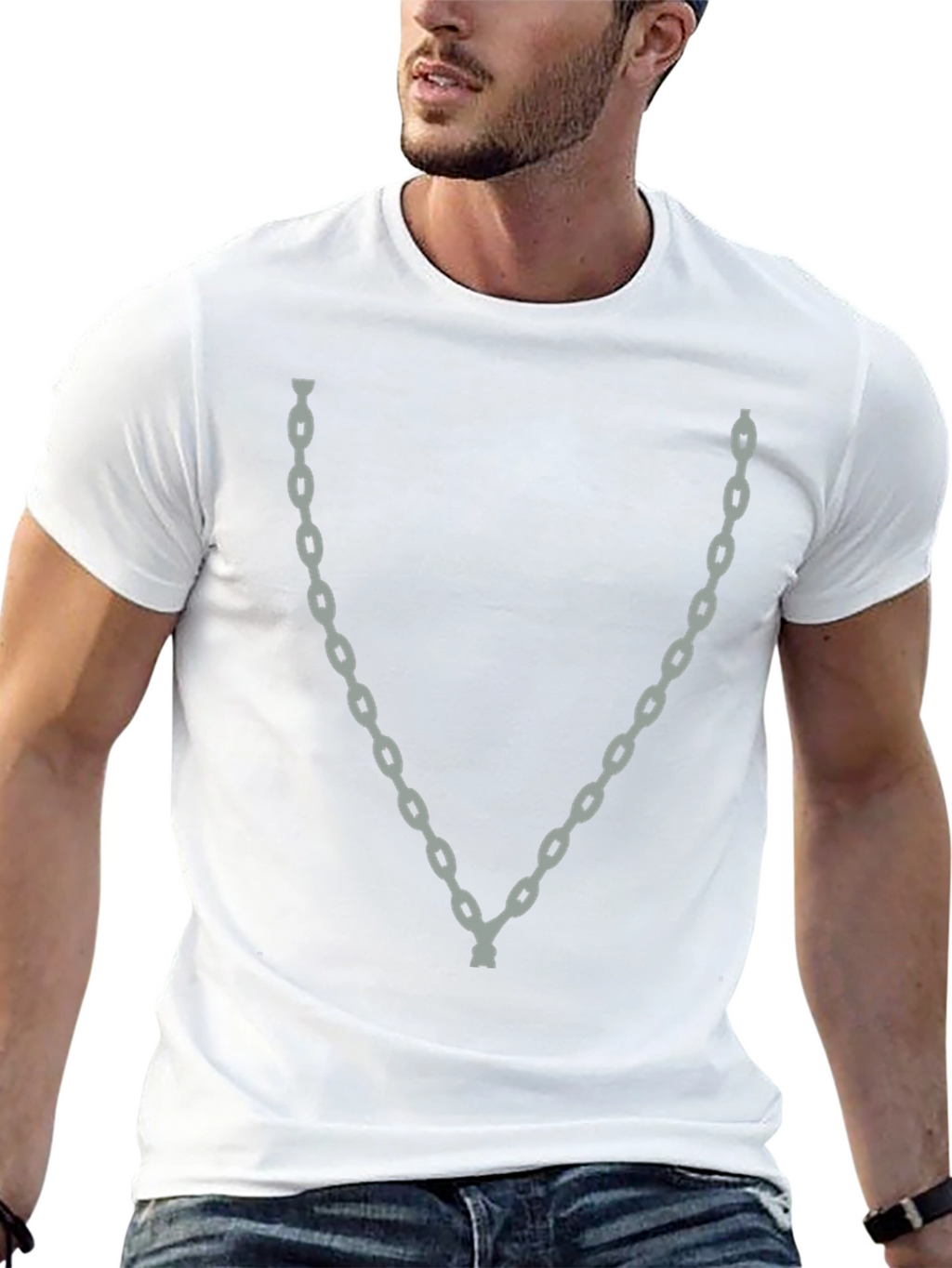Chain Graphic Tee - Mens Fashion Casual T-Shirt