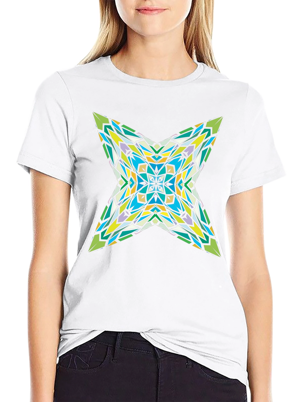 Kaleidoscope Star Graphic Black T-Shirt