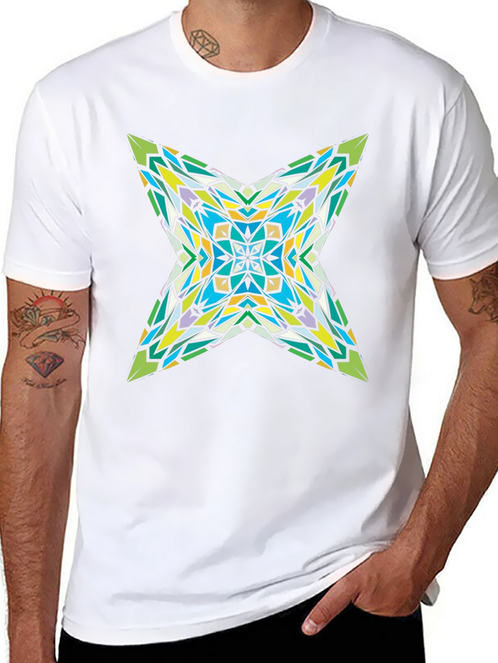 Kaleidoscope Star Graphic Black T-Shirt