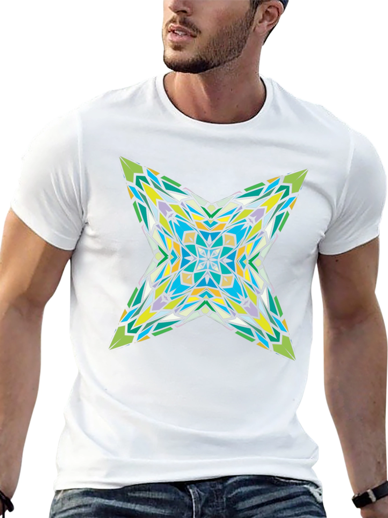Kaleidoscope Star Graphic Black T-Shirt