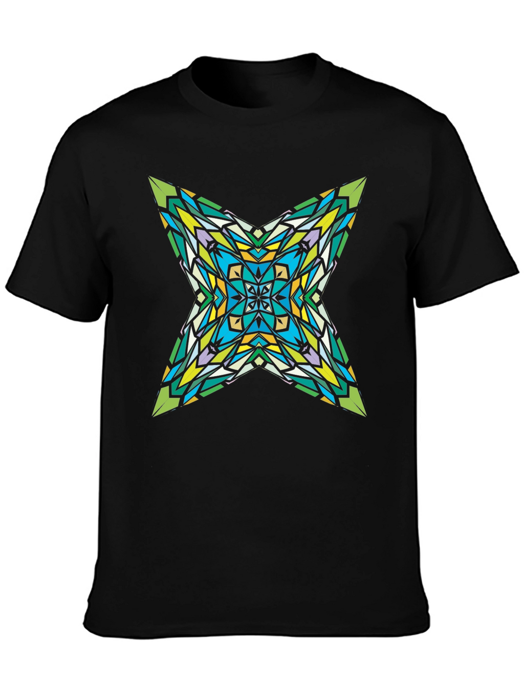 Kaleidoscope Star Graphic Black T-Shirt