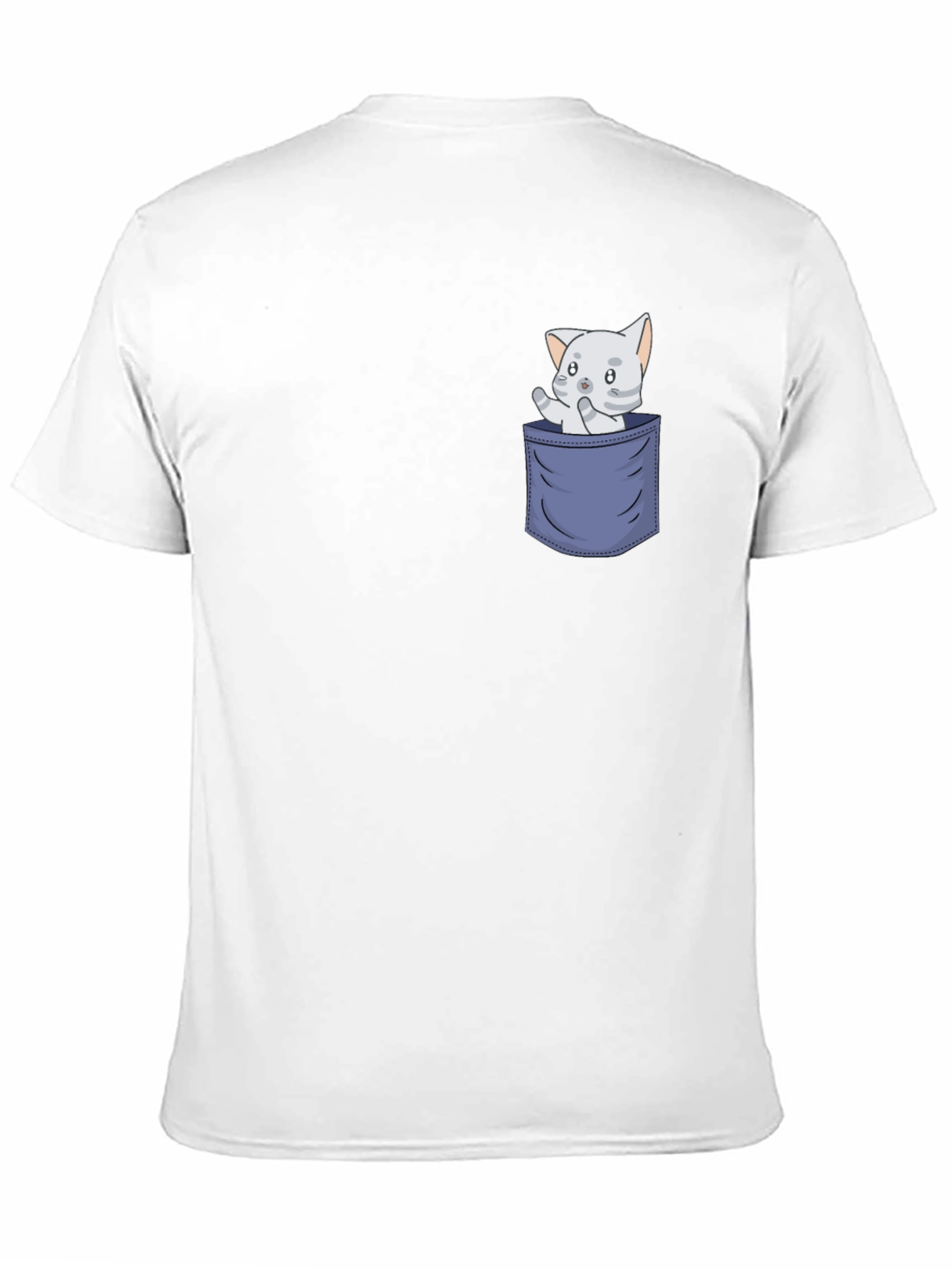 Cute Cat Pocket T-Shirt - Fun Graphic Tee