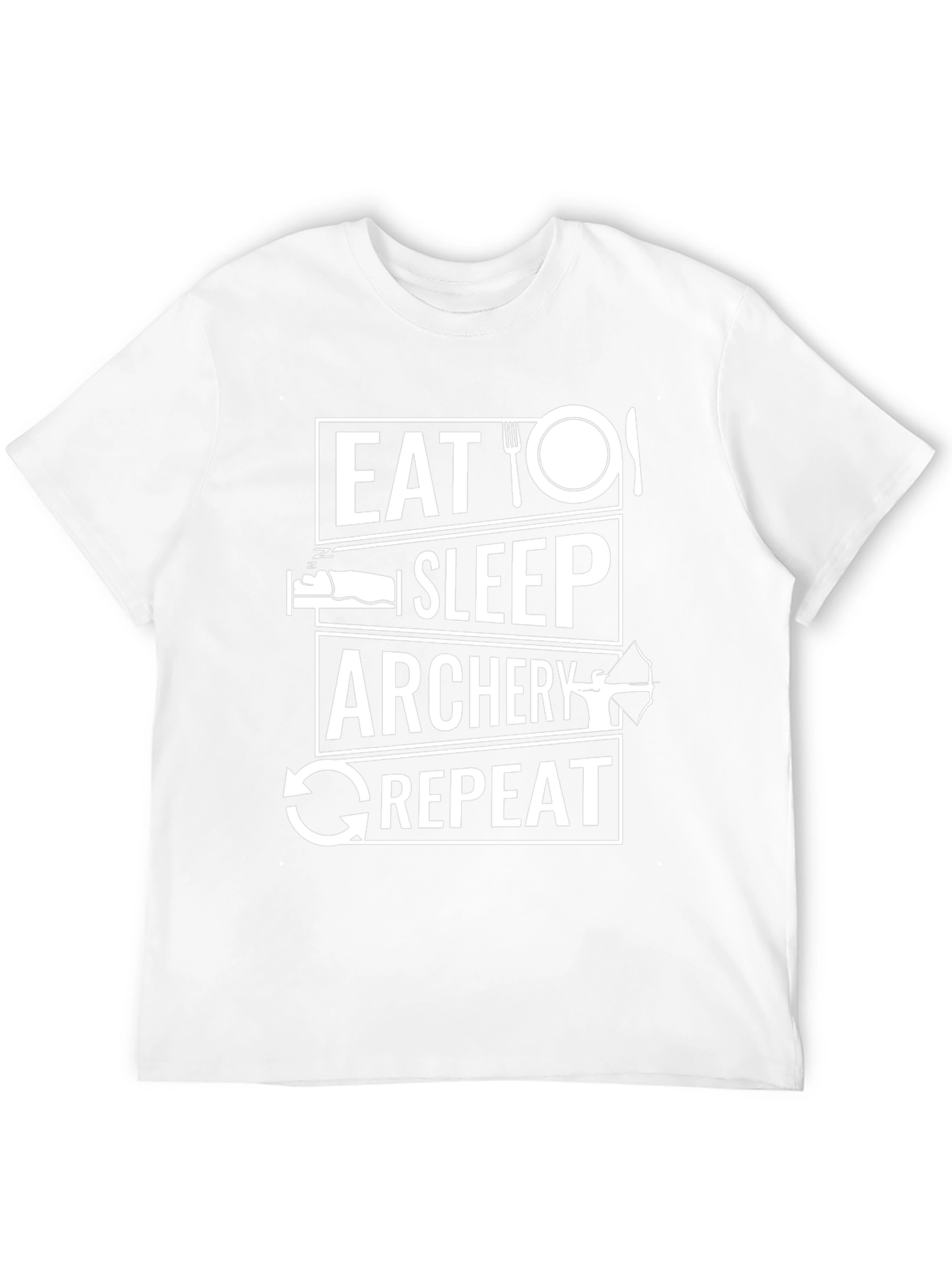 Eat Sleep Archery Repeat T-Shirt Black Cotton Tee