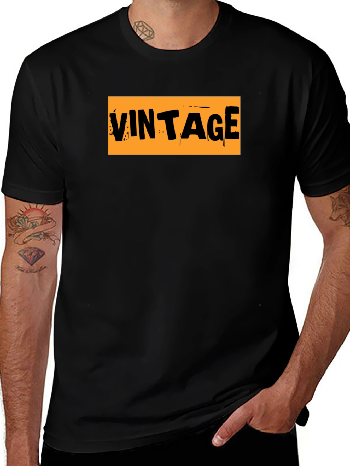 Vintage Graphic Tee - Retro Style Black T-Shirt