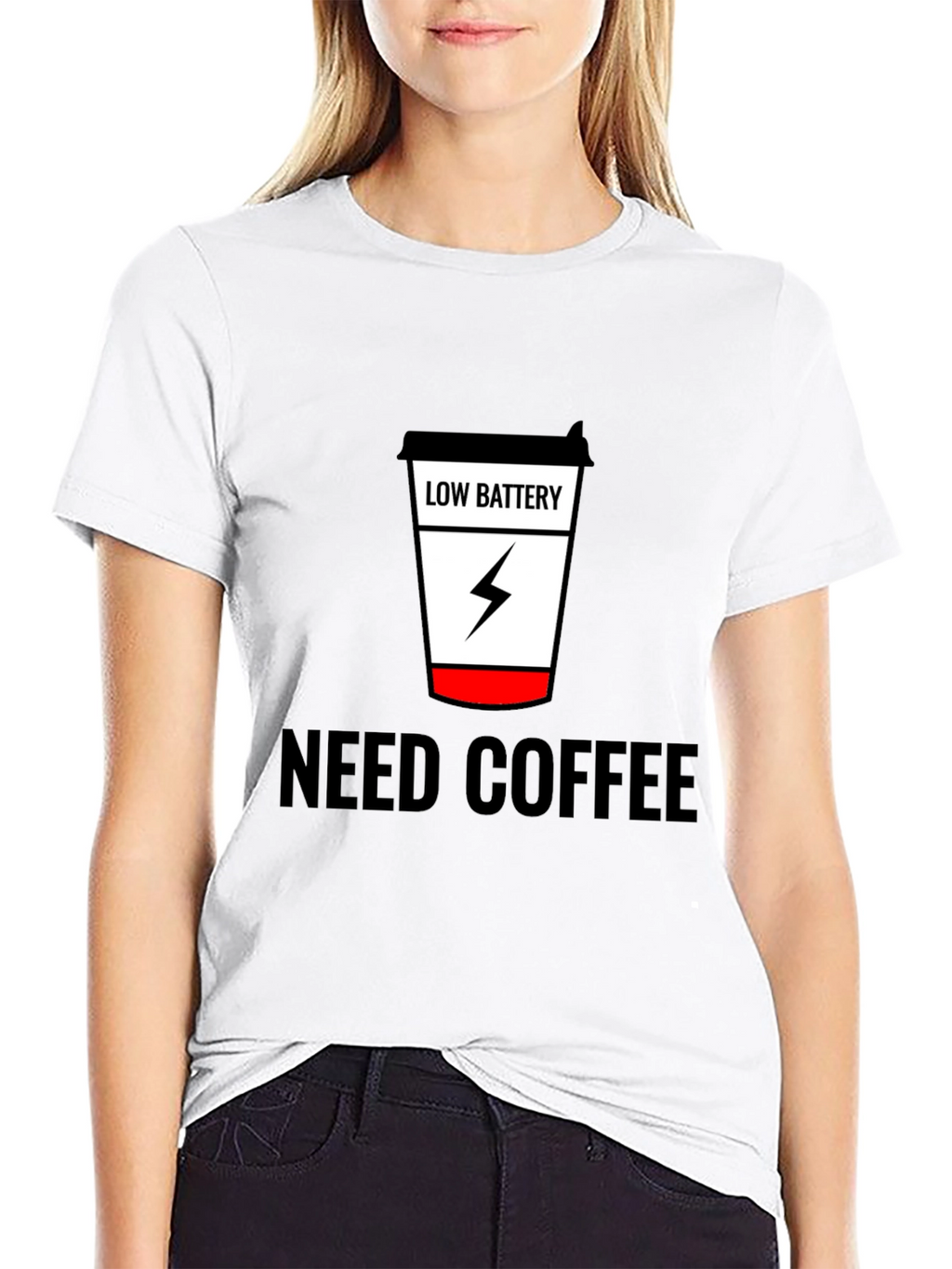 Need Coffee Black Tee Low Battery Design