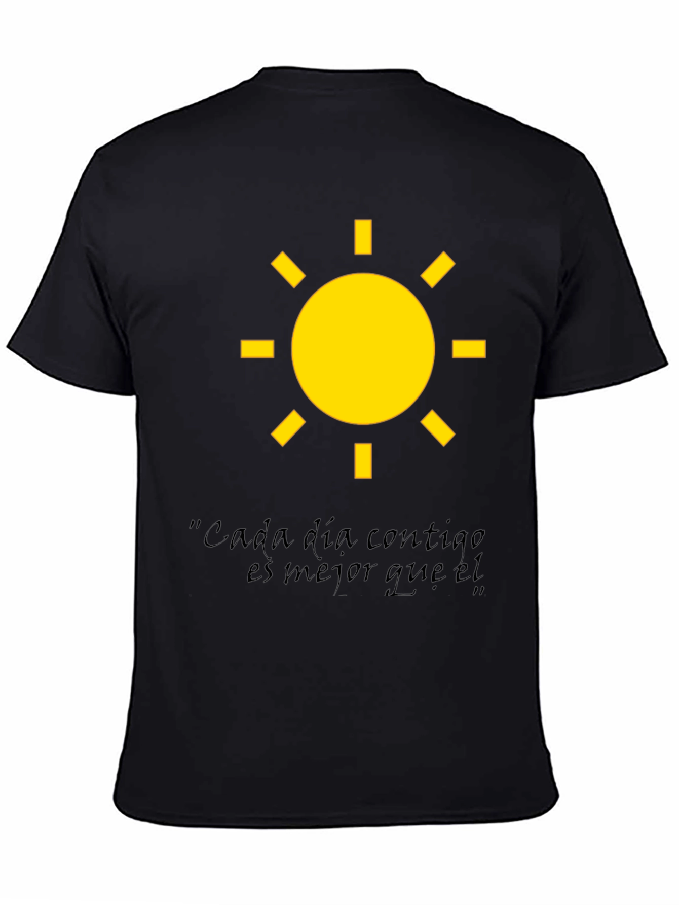 Sunny Day Graphic Tee - Cada dia contigo Black Cotton T-Shirt