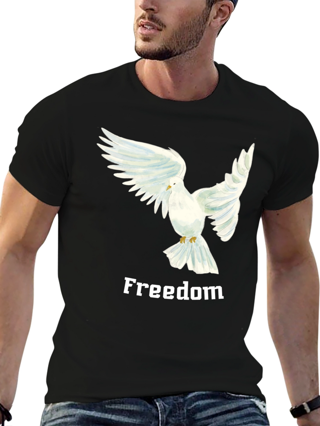 Freedom Dove Graphic Tee - Black