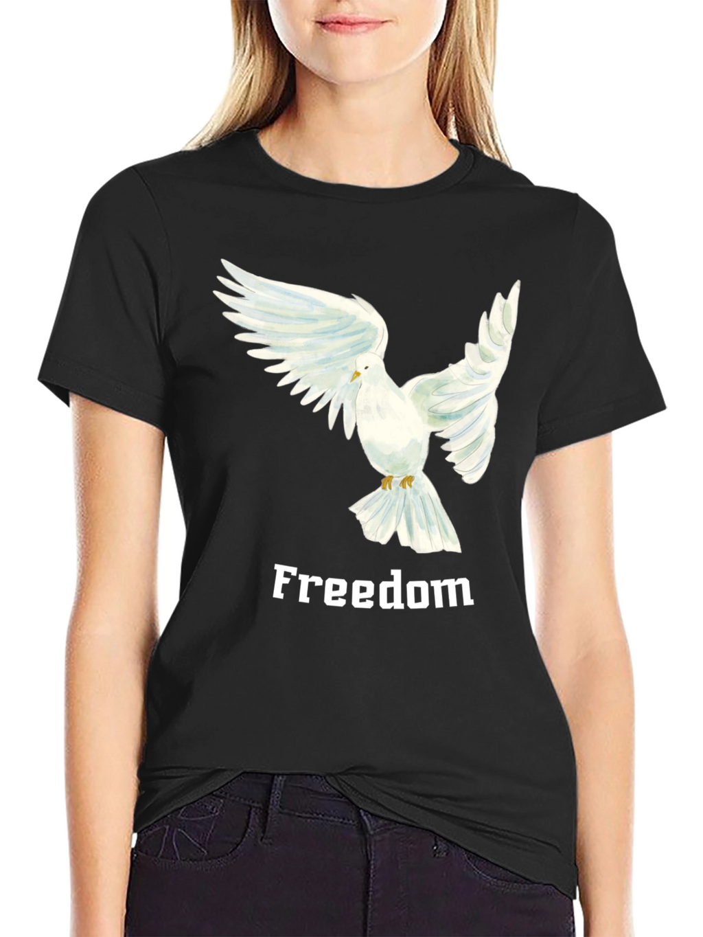 Freedom Dove Graphic Tee - Black