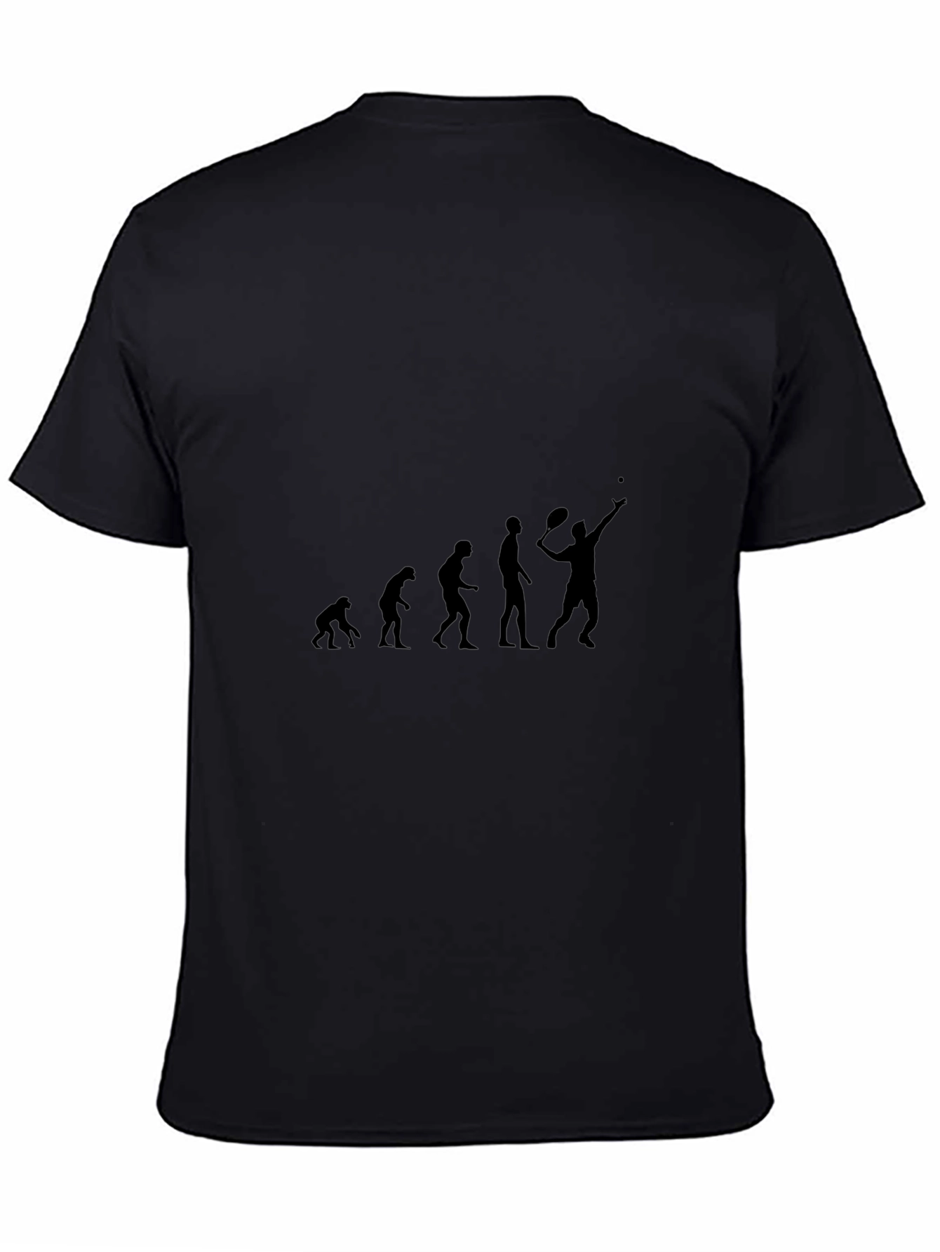 Tennis Evolution Graphic T-Shirt - Black Cotton Tee