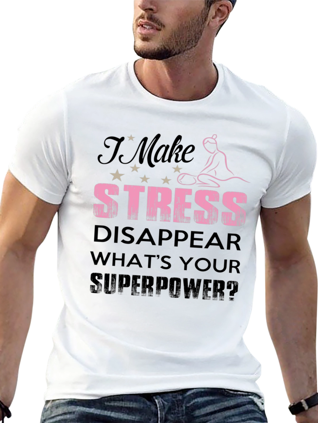 Stress Disappear Superpower T-Shirt - Black