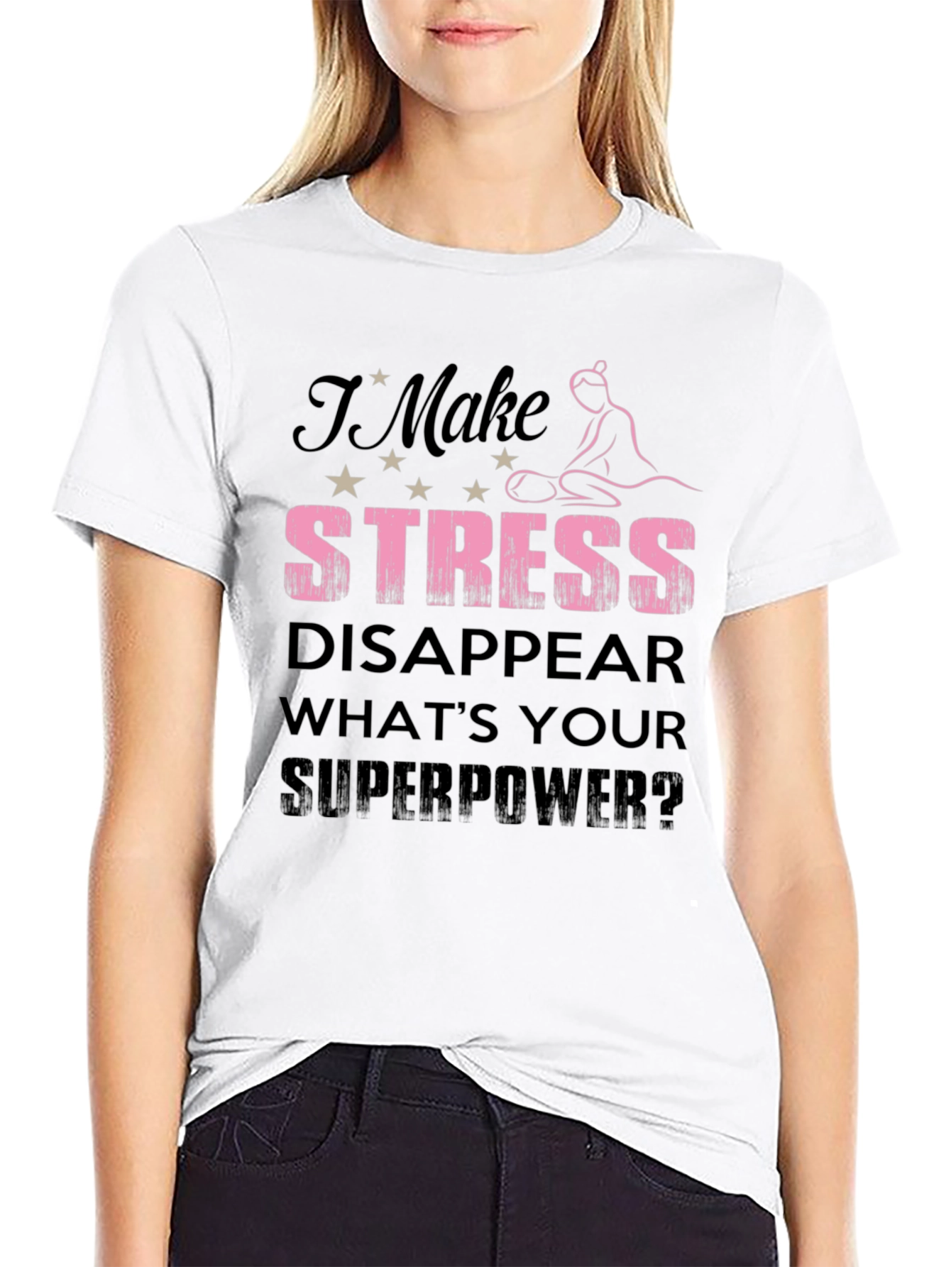 Stress Disappear Superpower T-Shirt - Black