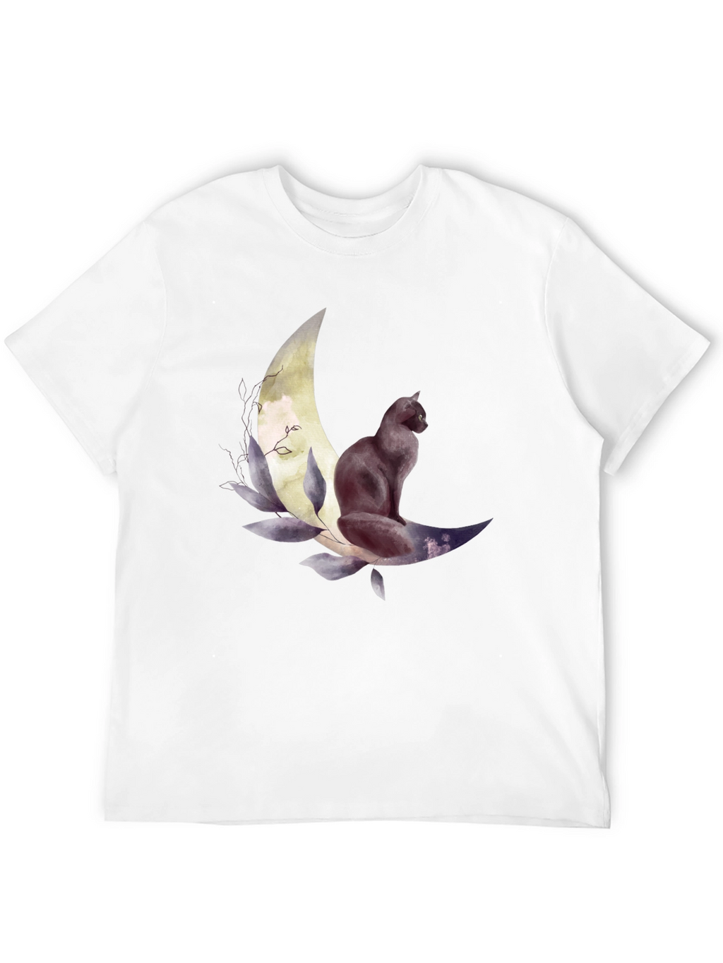 Black Cat Moon Graphic Tee - Stylish Unisex T-Shirt