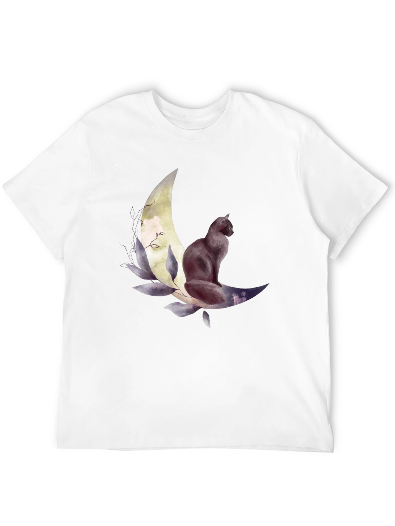 Black Cat Moon Graphic Tee - Stylish Unisex T-Shirt