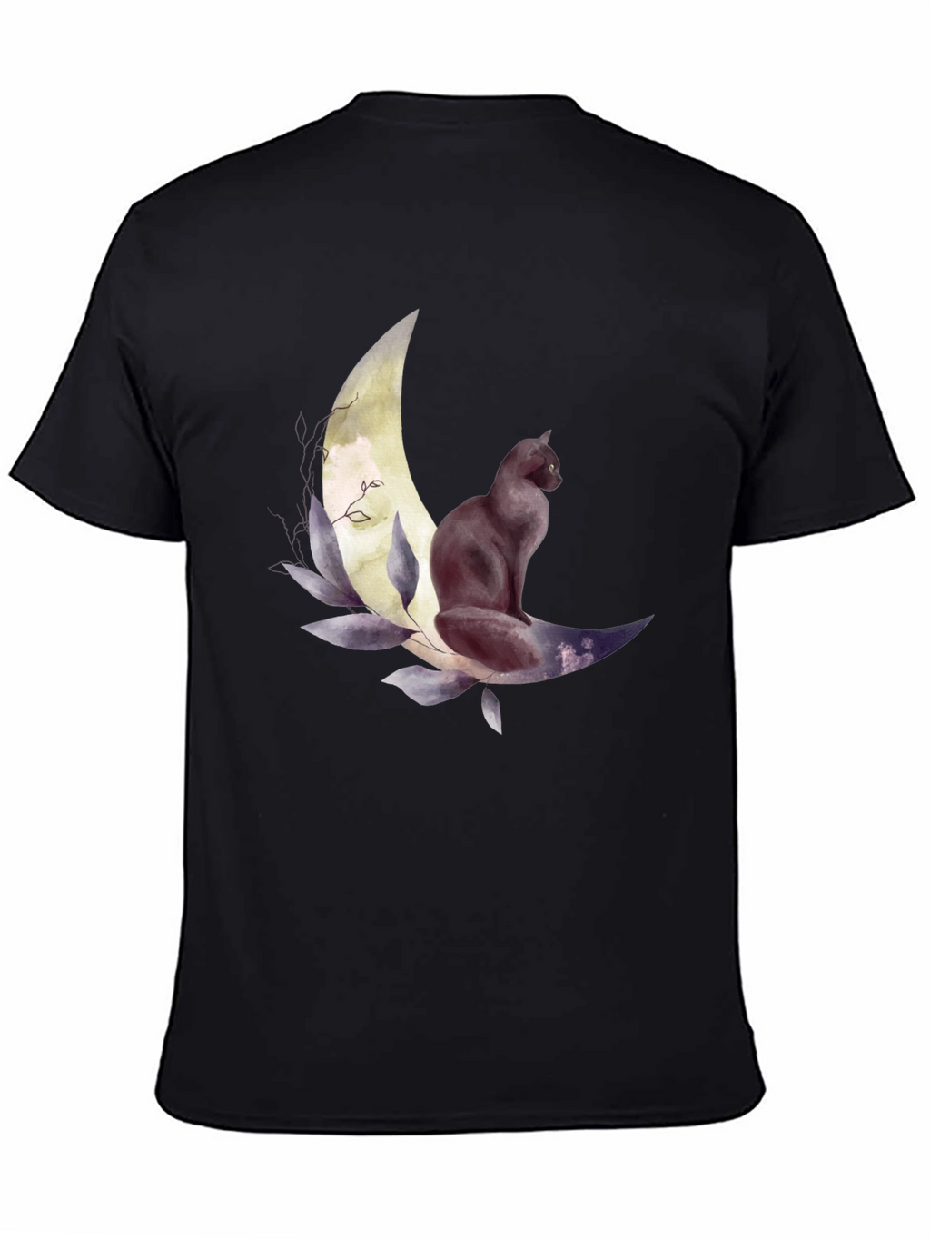 Black Cat Moon Graphic Tee - Stylish Unisex T-Shirt