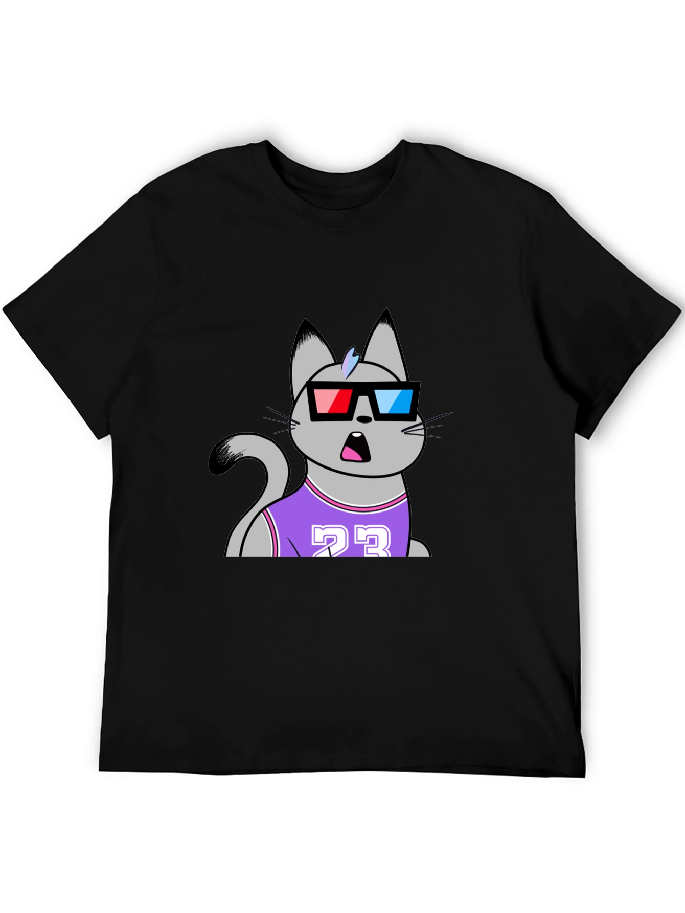 Funny Cat Wearing 3D Glasses T-Shirt